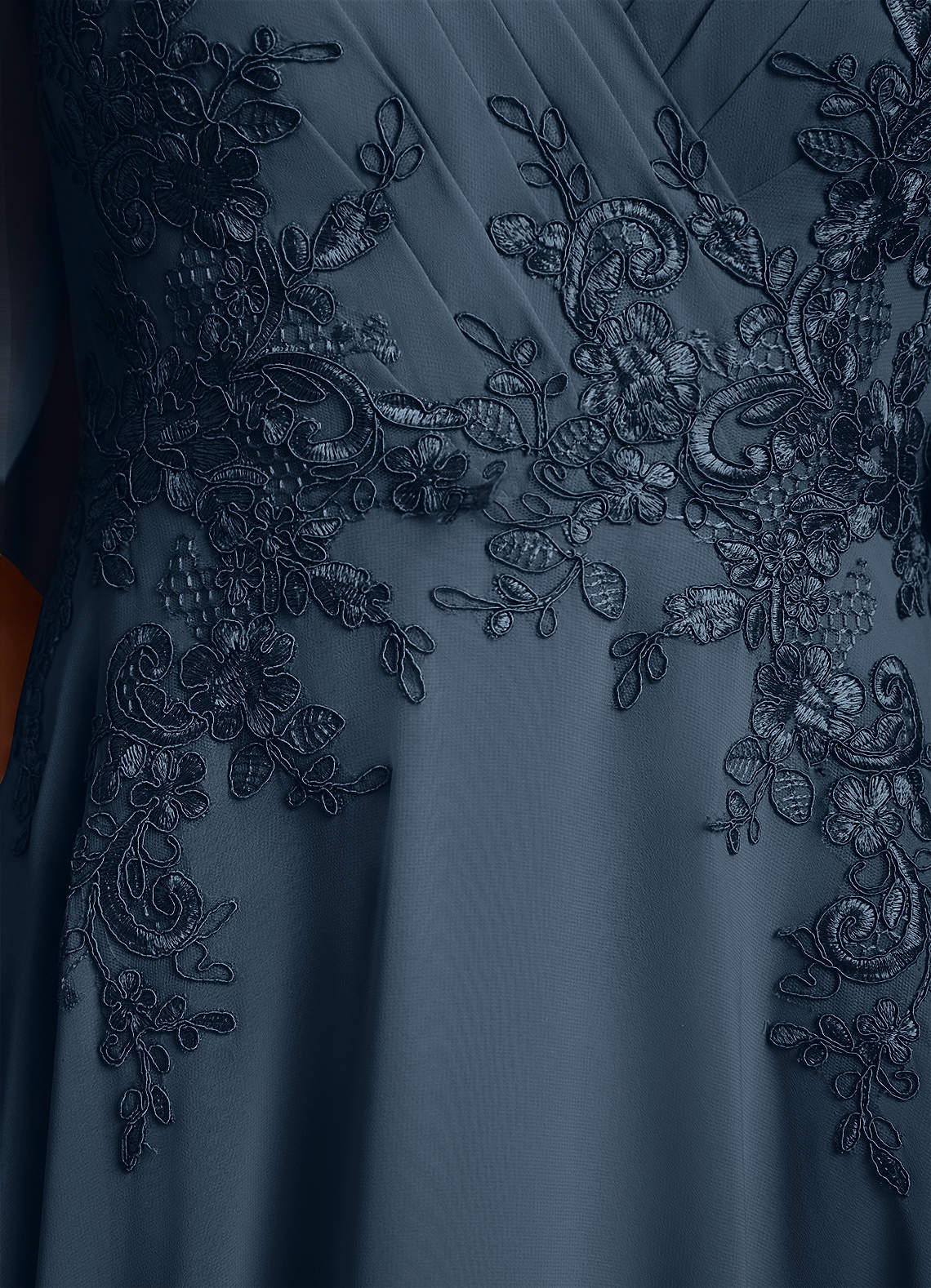 Azazie Tilda Neptune A-Line Lace Chiffon Dress | Azazie