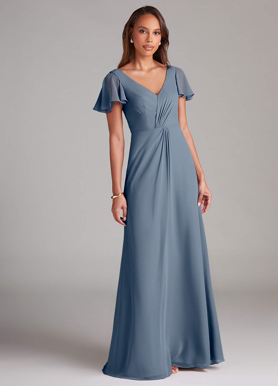 Azazie Soren Bridesmaid Dresses Twilight A-Line Ruched Chiffon Dress image1