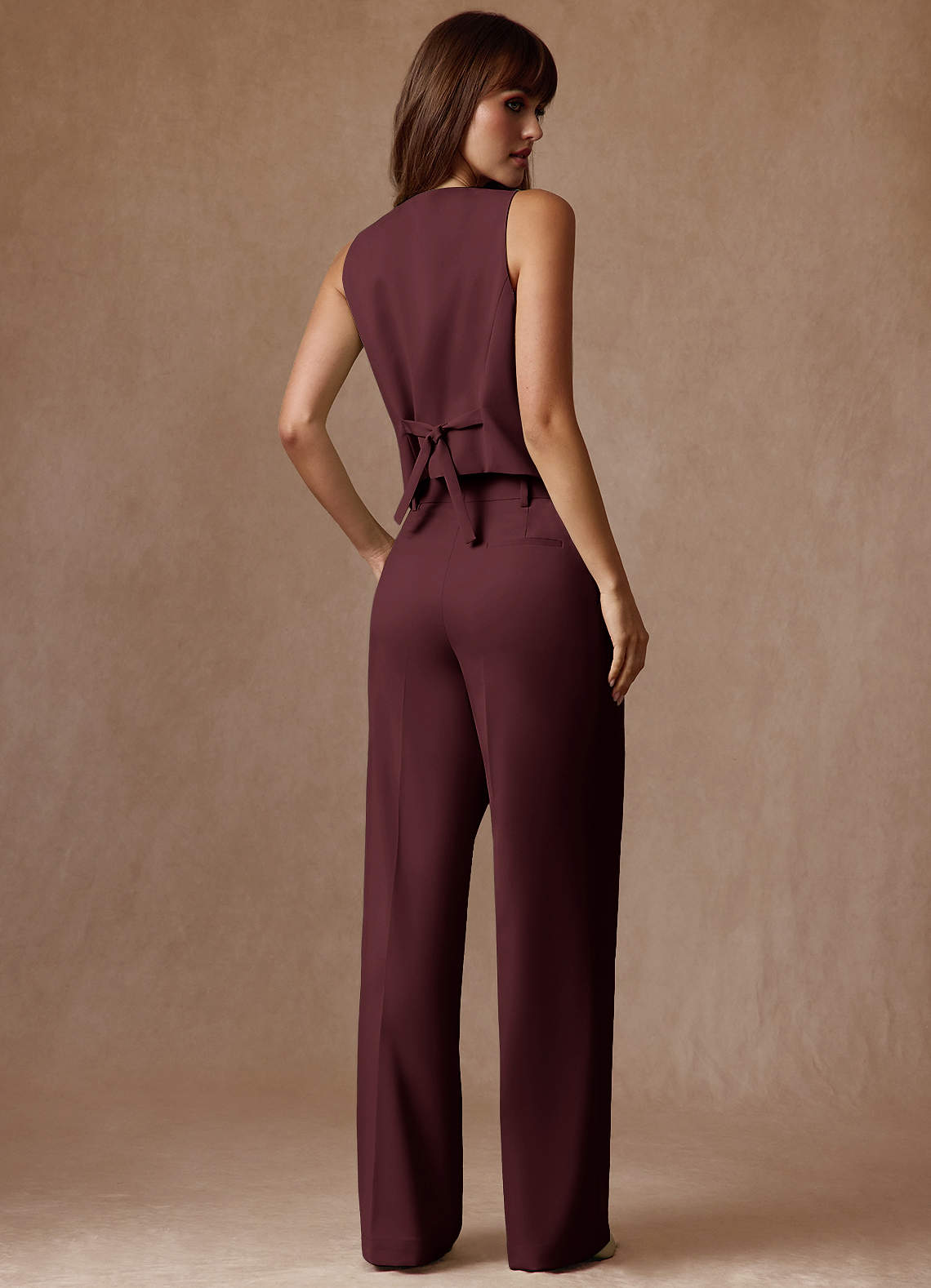 front Rowan Cabernet Refined Weave Performance vest