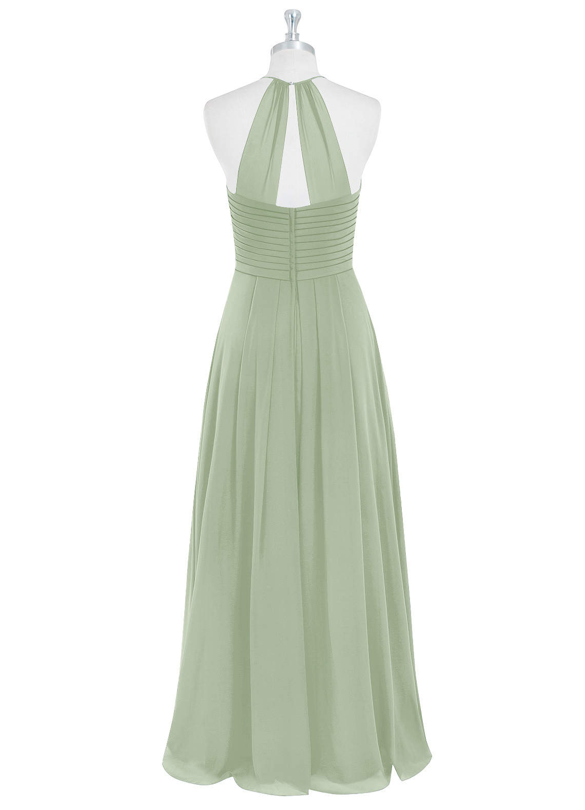 Azazie Plus Size A Line Princess Halter Floor Length Chiffon Bridesmaid Dresses Dusty Sage