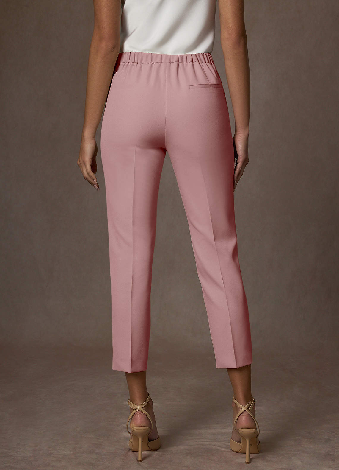 front Kennedy Dusty Rose Structured Stretch Dress Pants