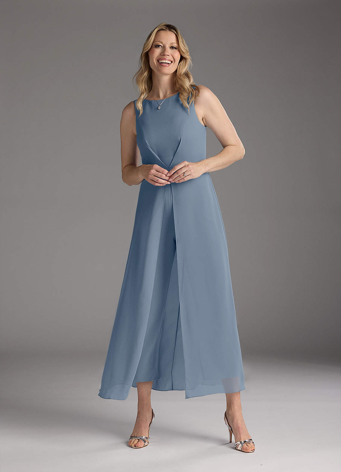 Azazie Anitta Mother of the Bride Dresses Twilight Jumpsuit/Pantsuit Pleated Stretch Crepe Dress image2