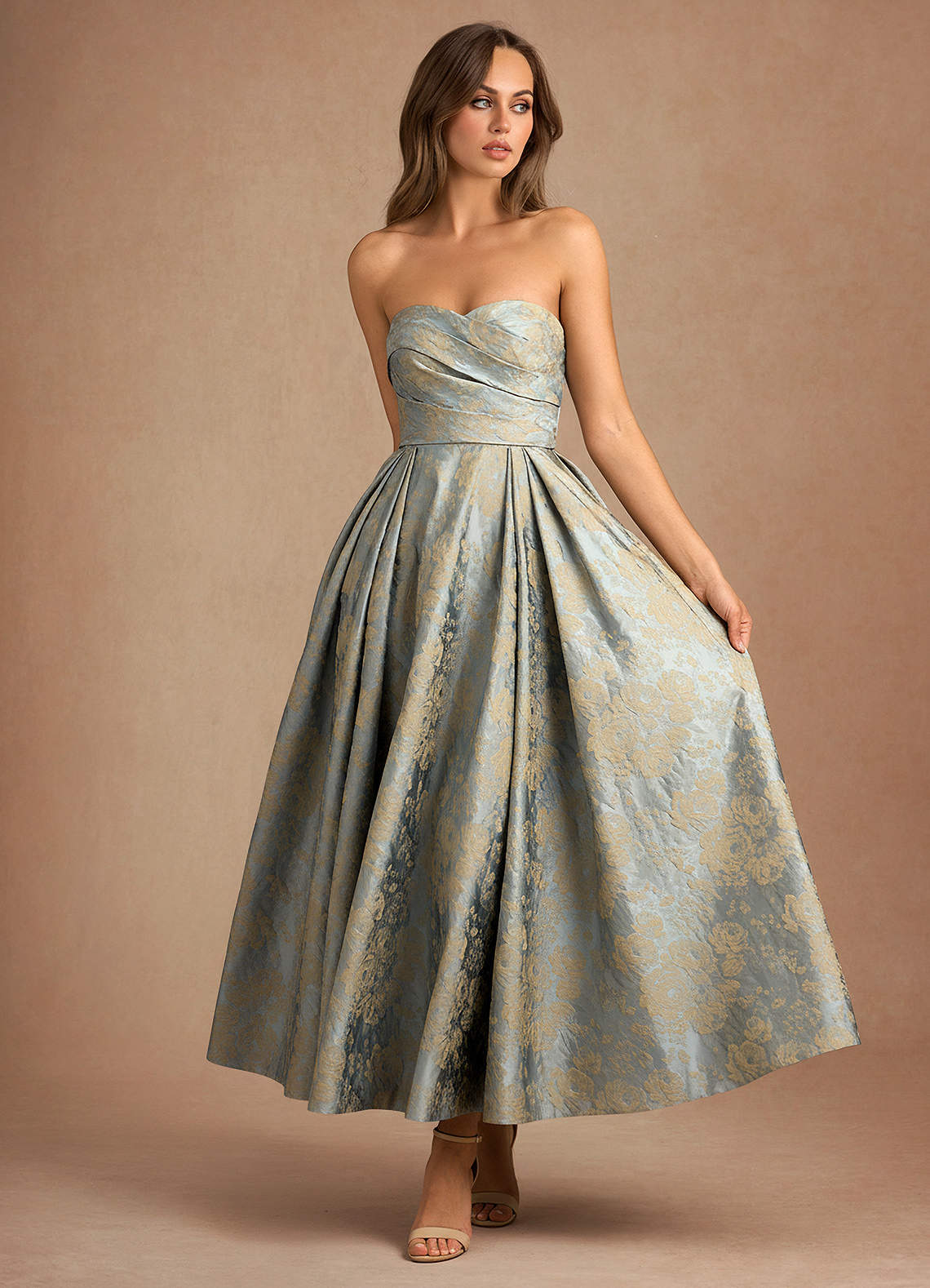 Maelis Vintage Blue Maxi Dress Ready to Ship