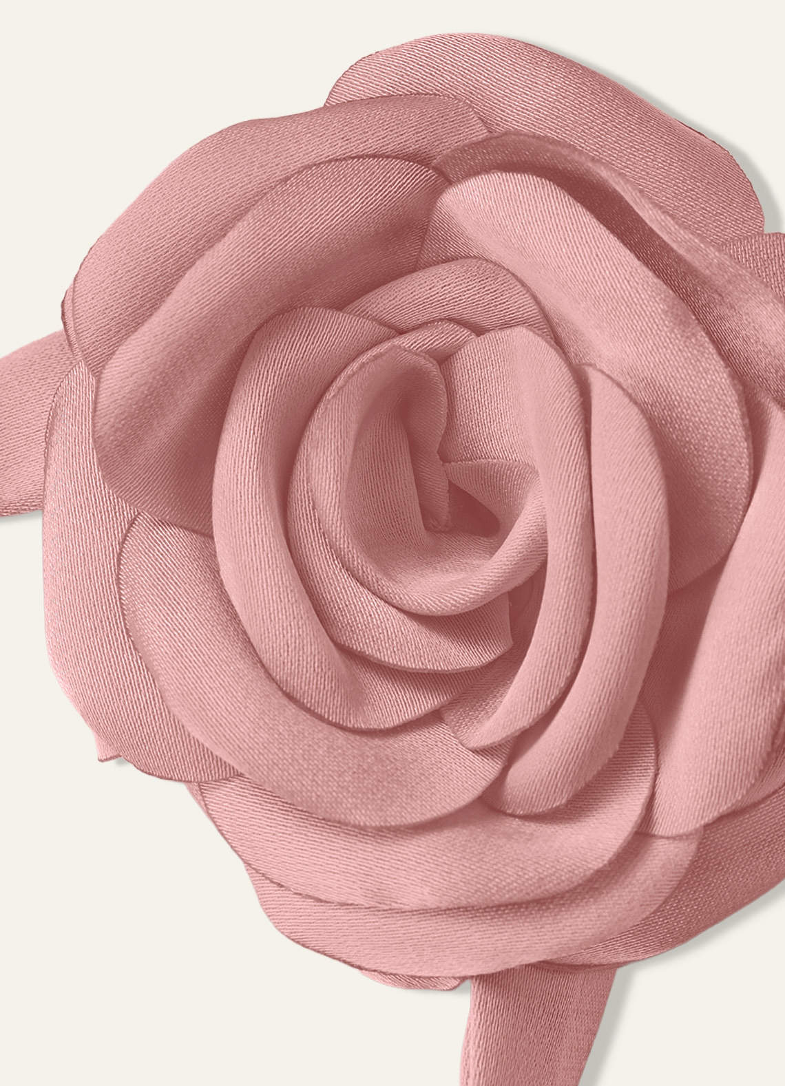 front Collier en mousseline assortie avec rose et cordelette