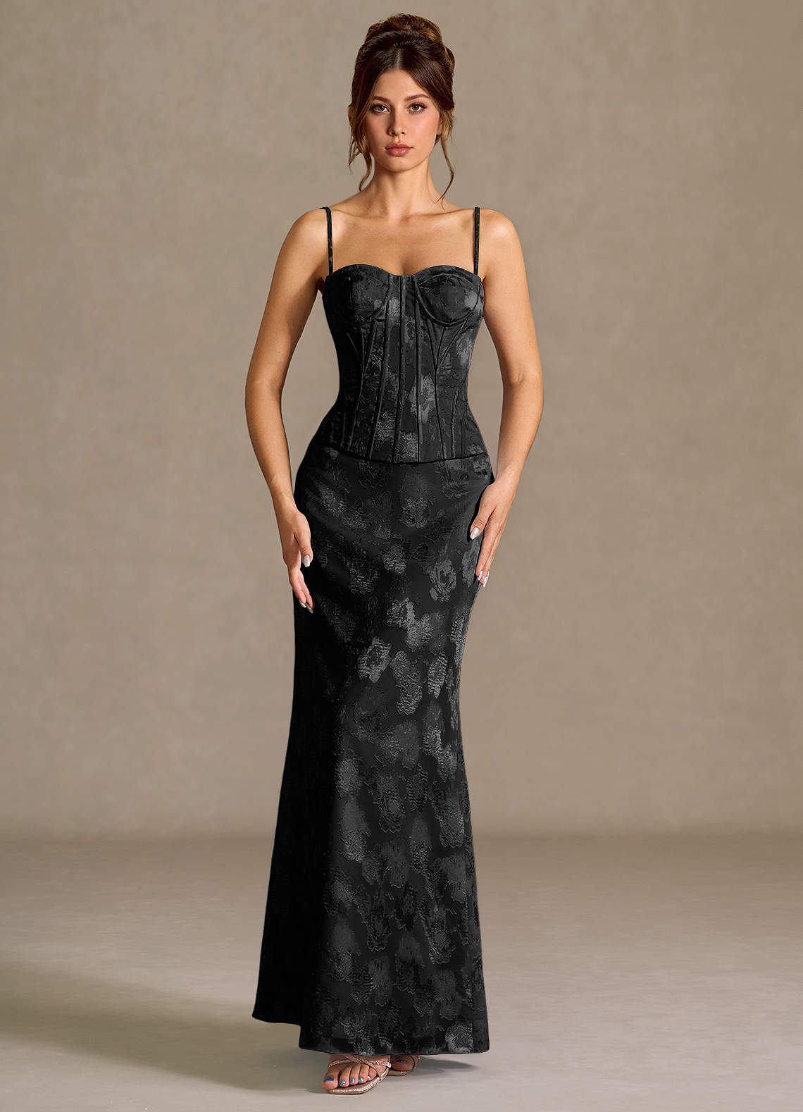 Alyssa Black Corset Two-Piece Dress | Azazie