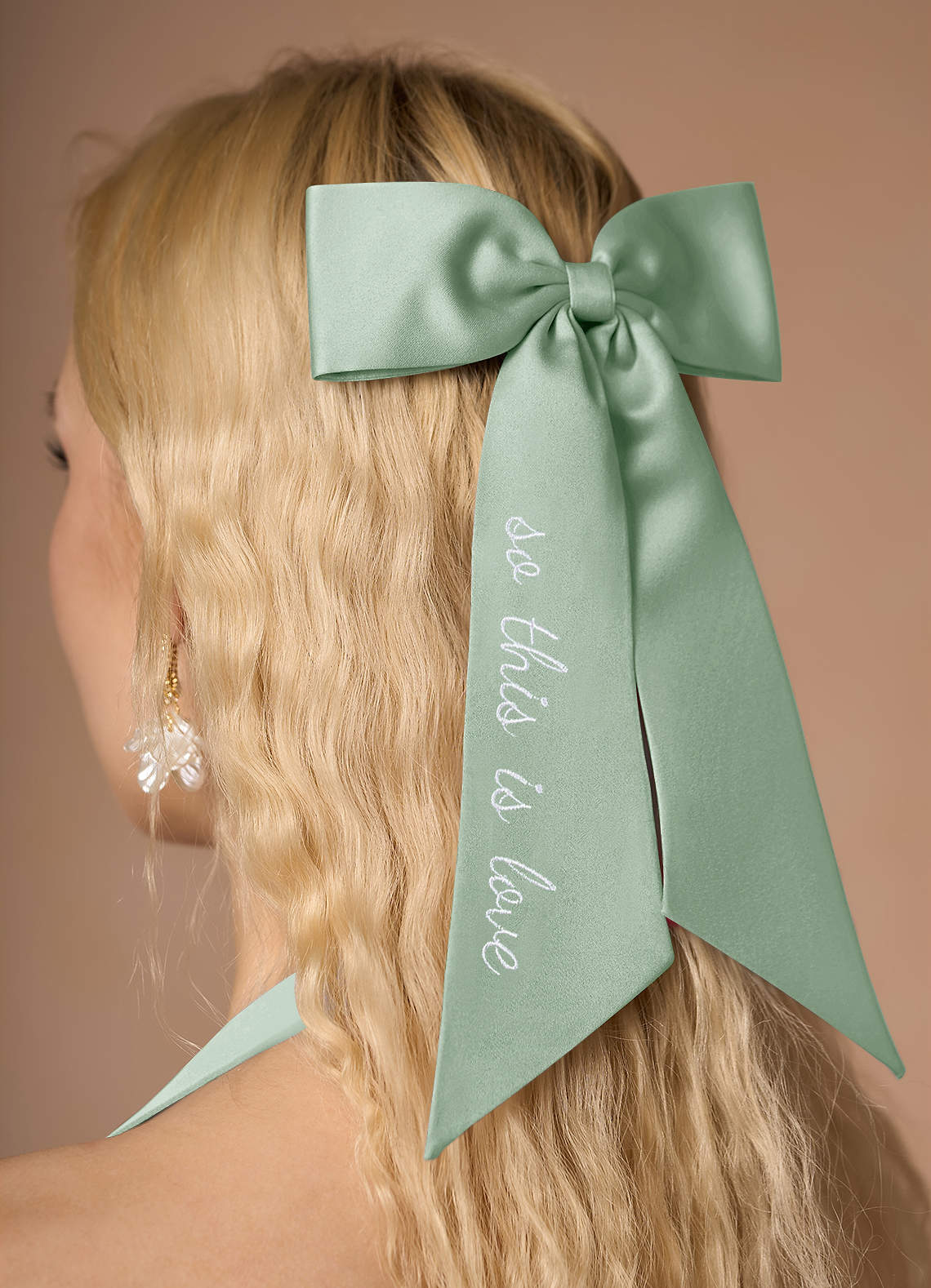 front Personalized Embroidered Matching Color Hair Bows