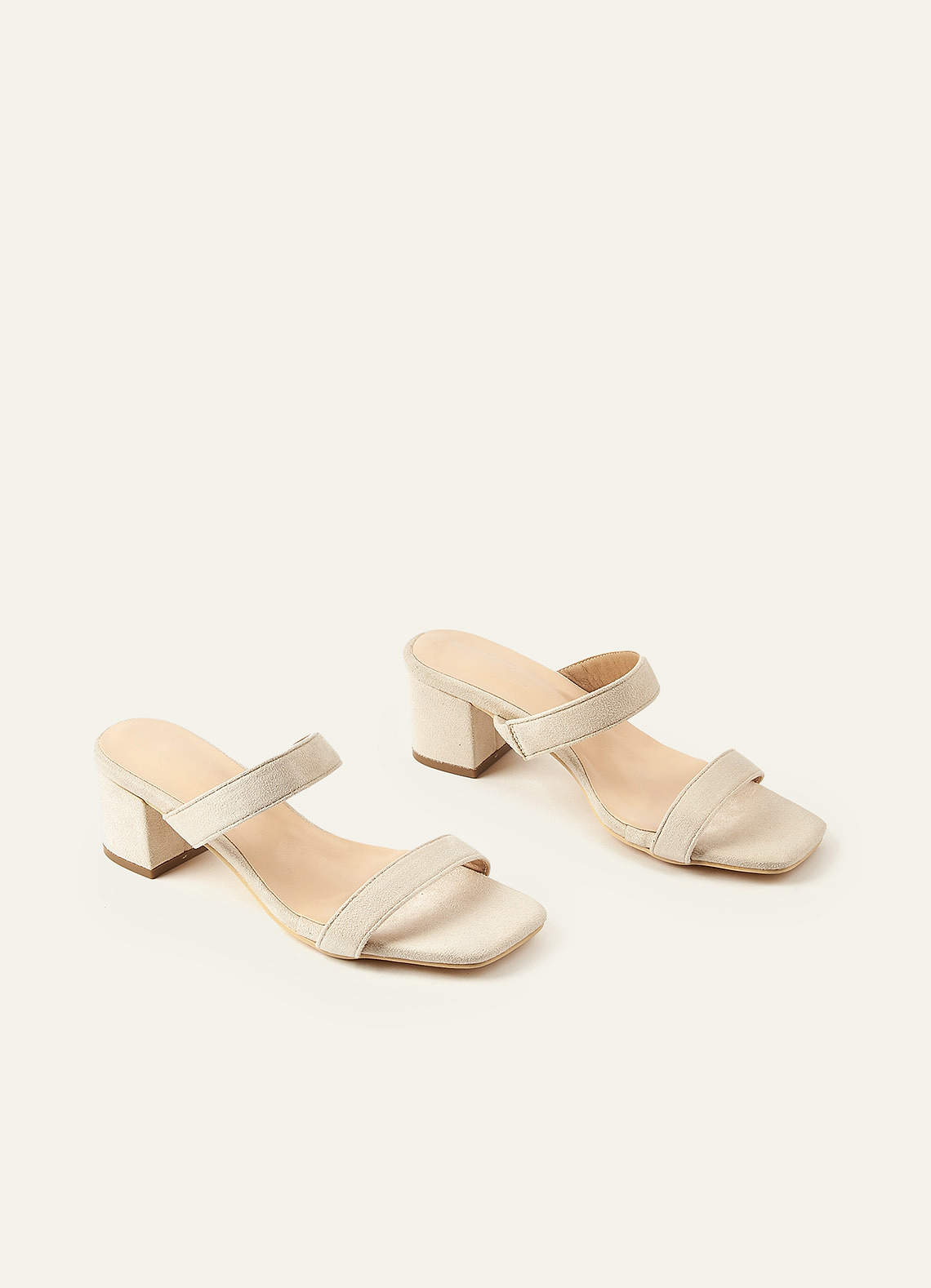 front Two Strap Low Chunky Heel Sandal