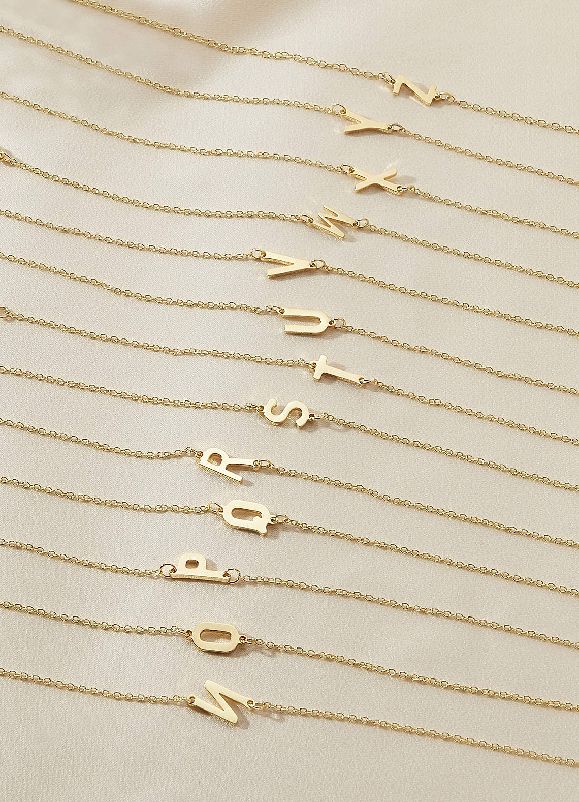 front 3-Piece Initial Letter Stackable Bracelet Set