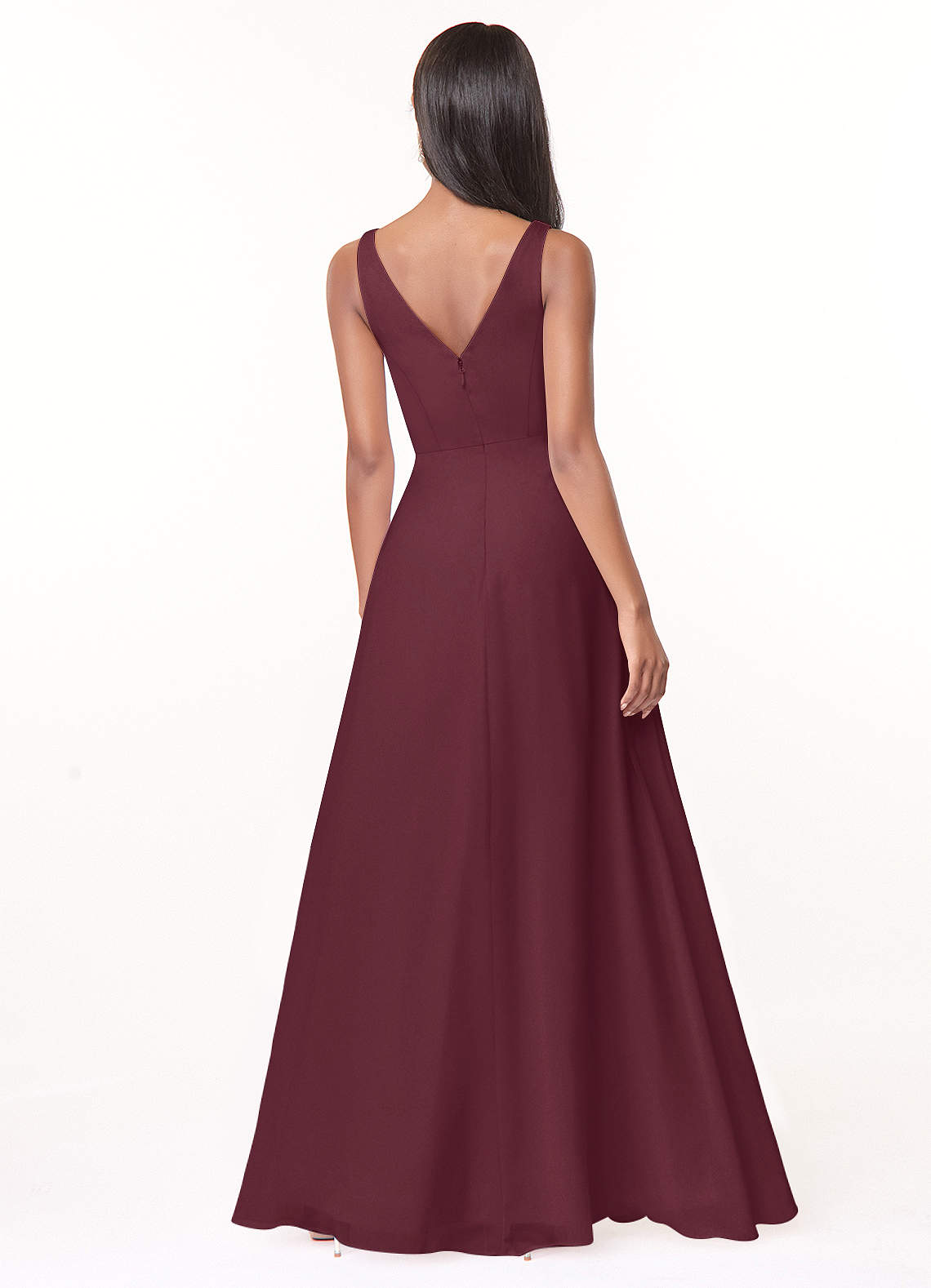 Azazie Nala Bridesmaid Dresses A-Line Pleated Chiffon Floor-Length Dress image1