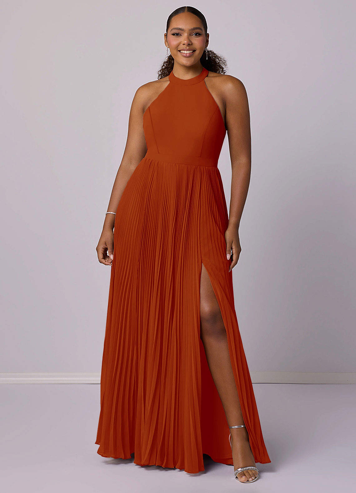 Barbie ♥ Azazie Bridesmaid Dresses Paprika A-Line Pleated Chiffon Dress image6