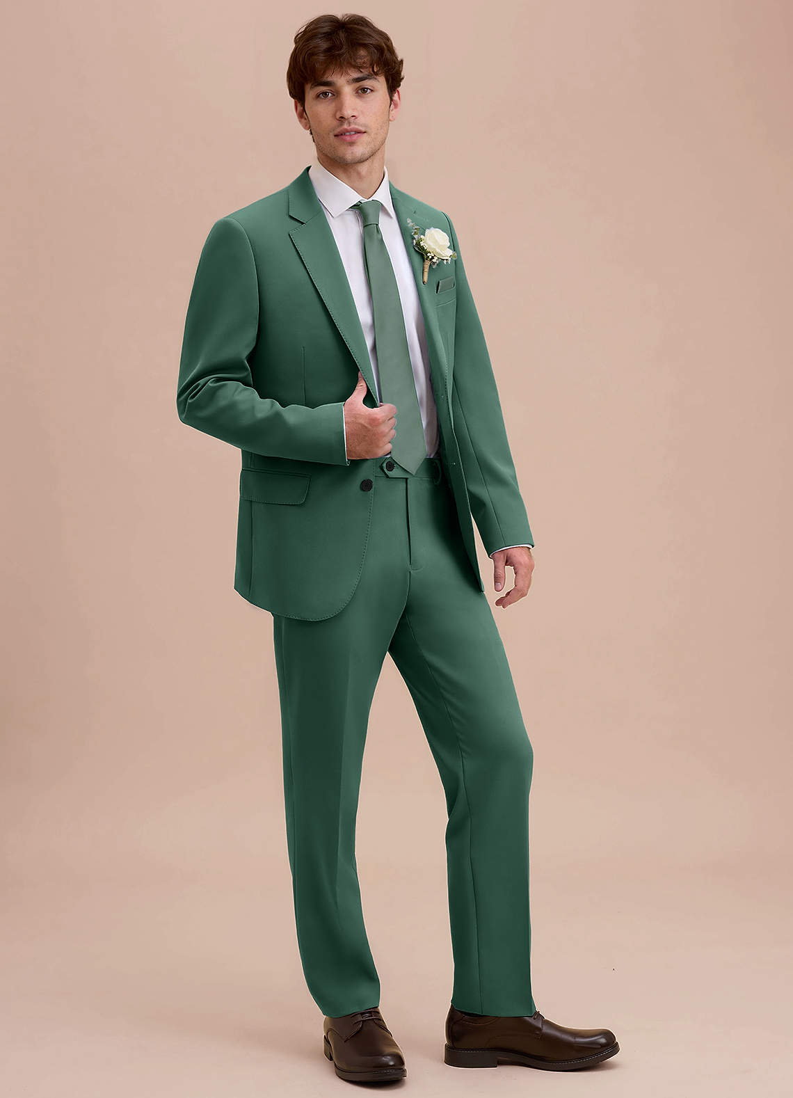 front Ethan Eucalyptus Refined Weave Suit