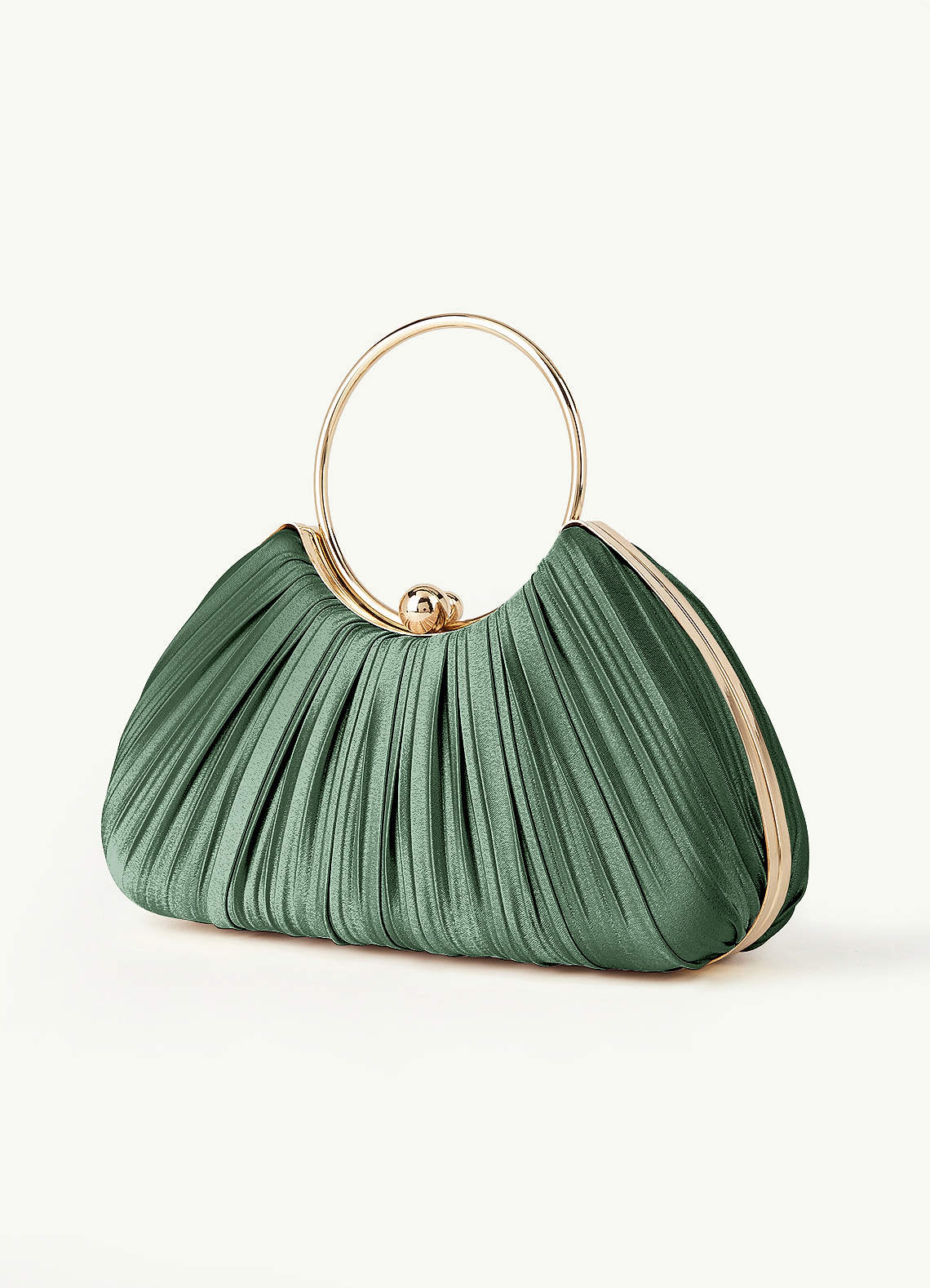 front Matching Color Metallic Satin Block Low Heel Sandals & Pleated Handbag Set