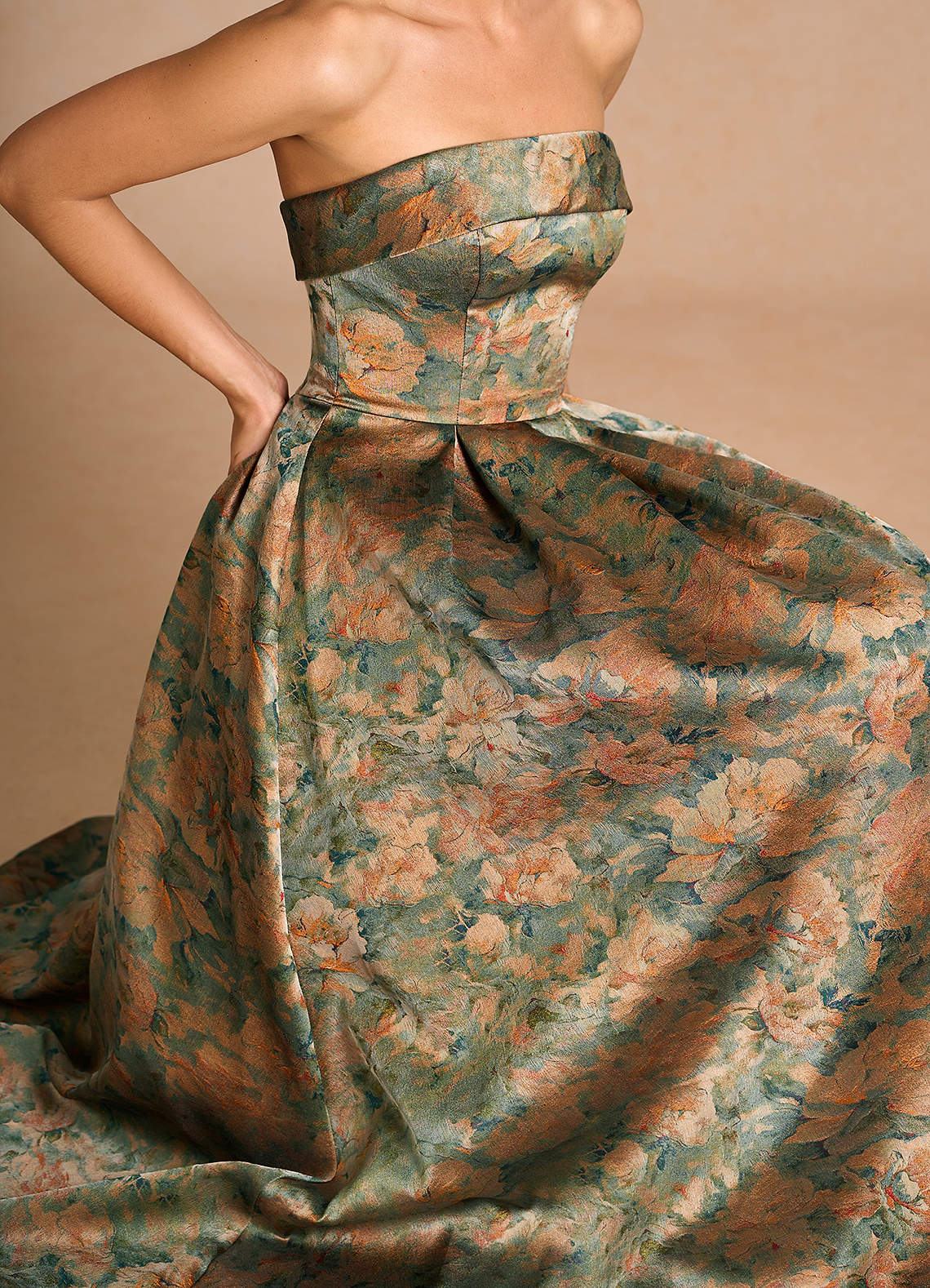 Azazie Strapless A-Line Maxi Dresses in Vintage Teal