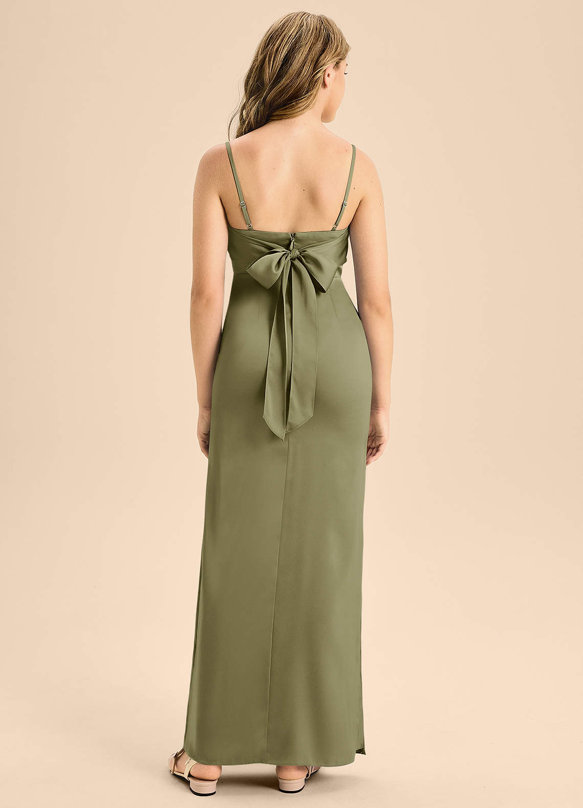 Azazie Mai Junior Pistachio A-Line Sweetheart Neckline Stretch Satin Dress image1