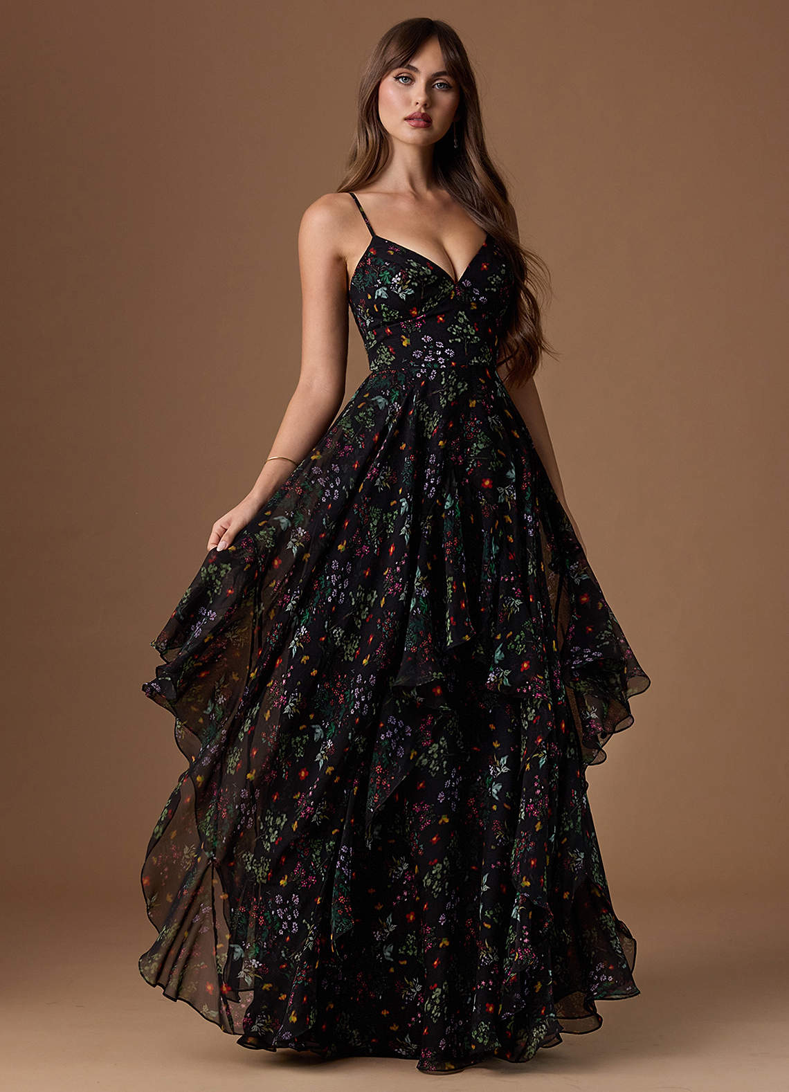 bloom maxi dress Secret Bloom Floral Maxi Dress in Black