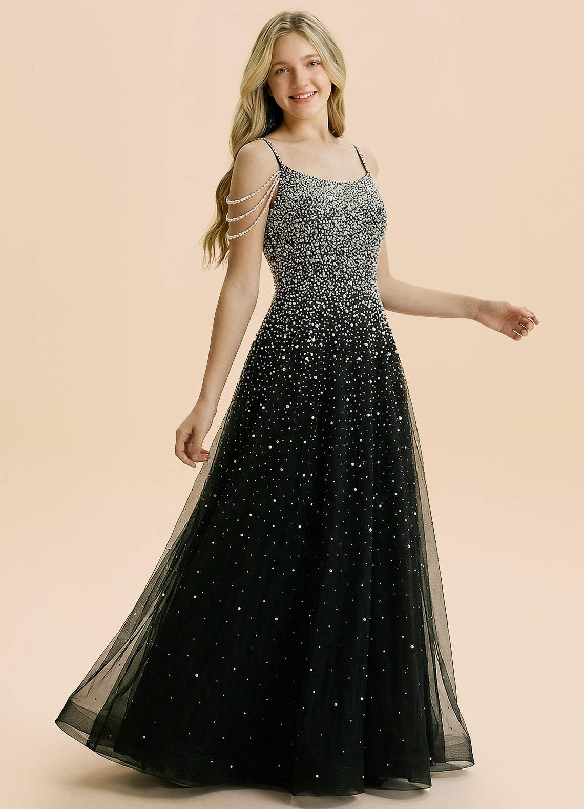 front Azazie Anya Junior Formal Dress