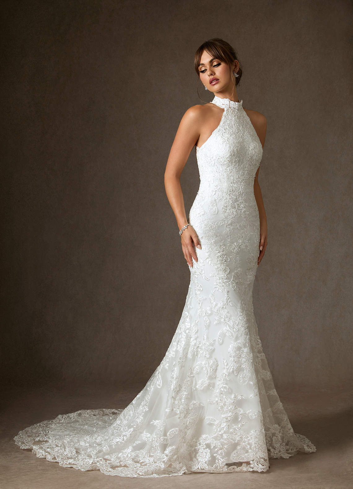 Azazie Eden Wedding Dresses Diamond White Mermaid Lace Dress image5