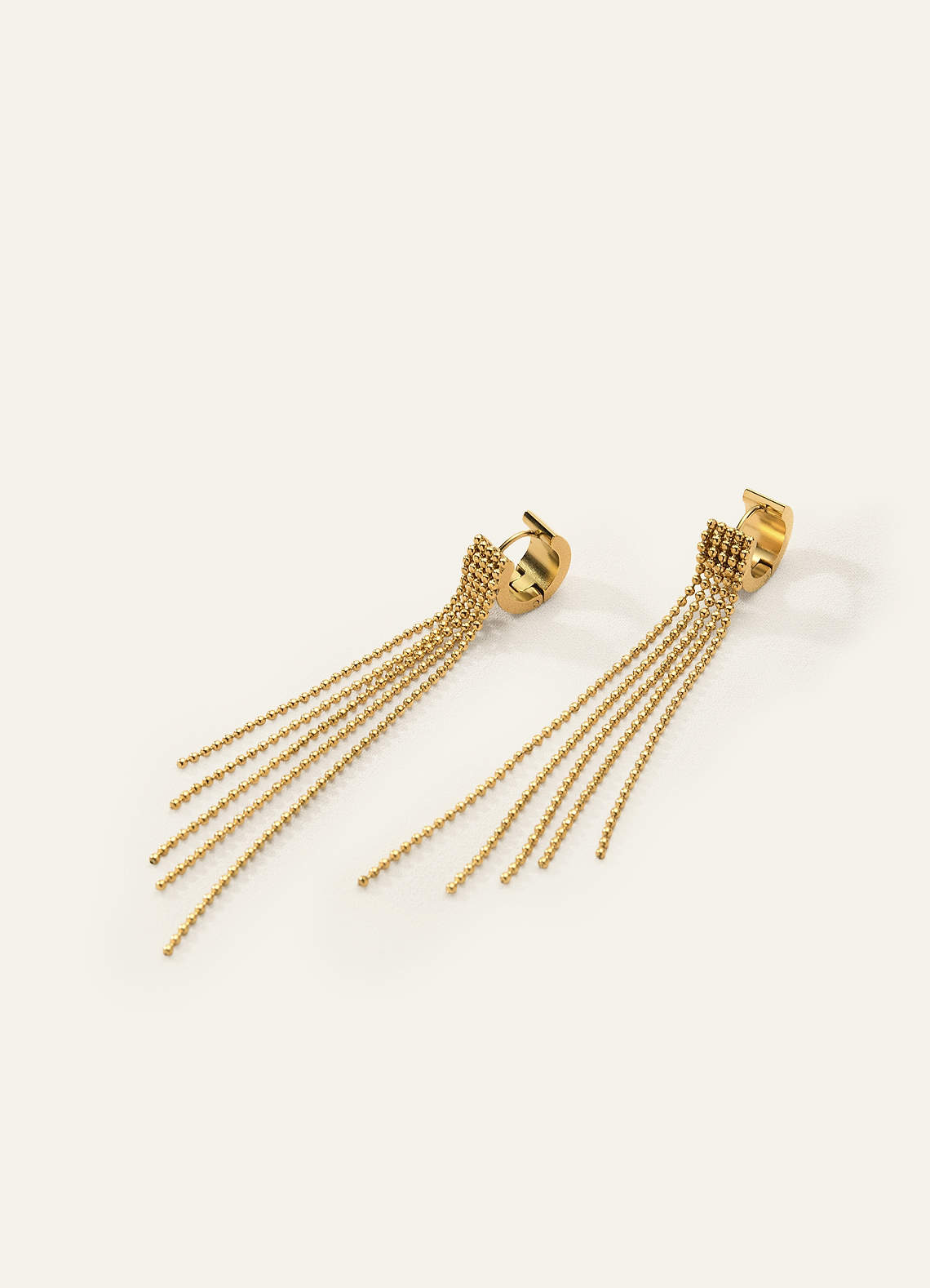 front 18K Gold Plated Stainless Steel Tassel Earrings