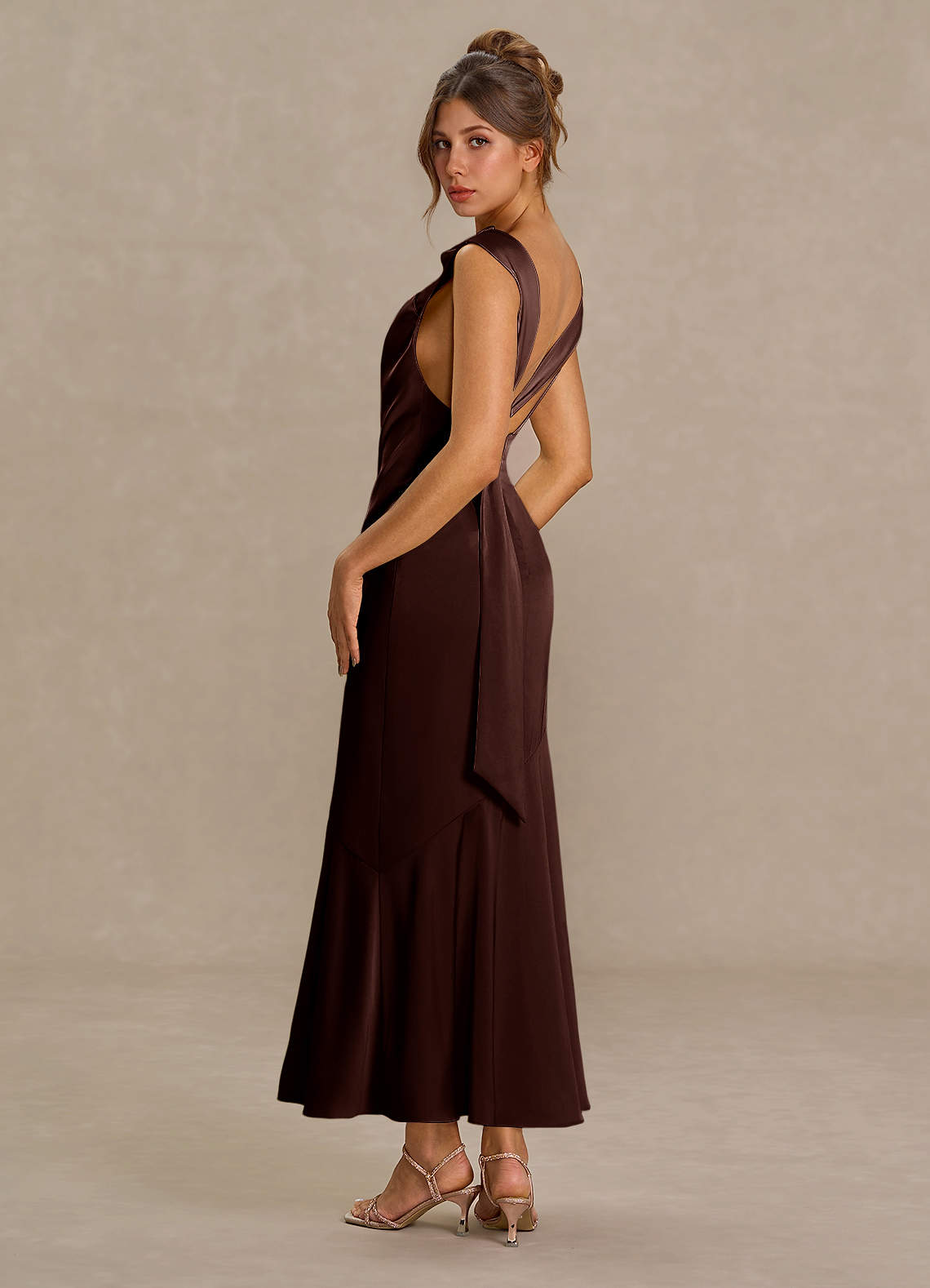 chinese dress ladies Faithfull The Brand Citara Long Sleeve Maxi Dress in Cocoa  Coco & Lola