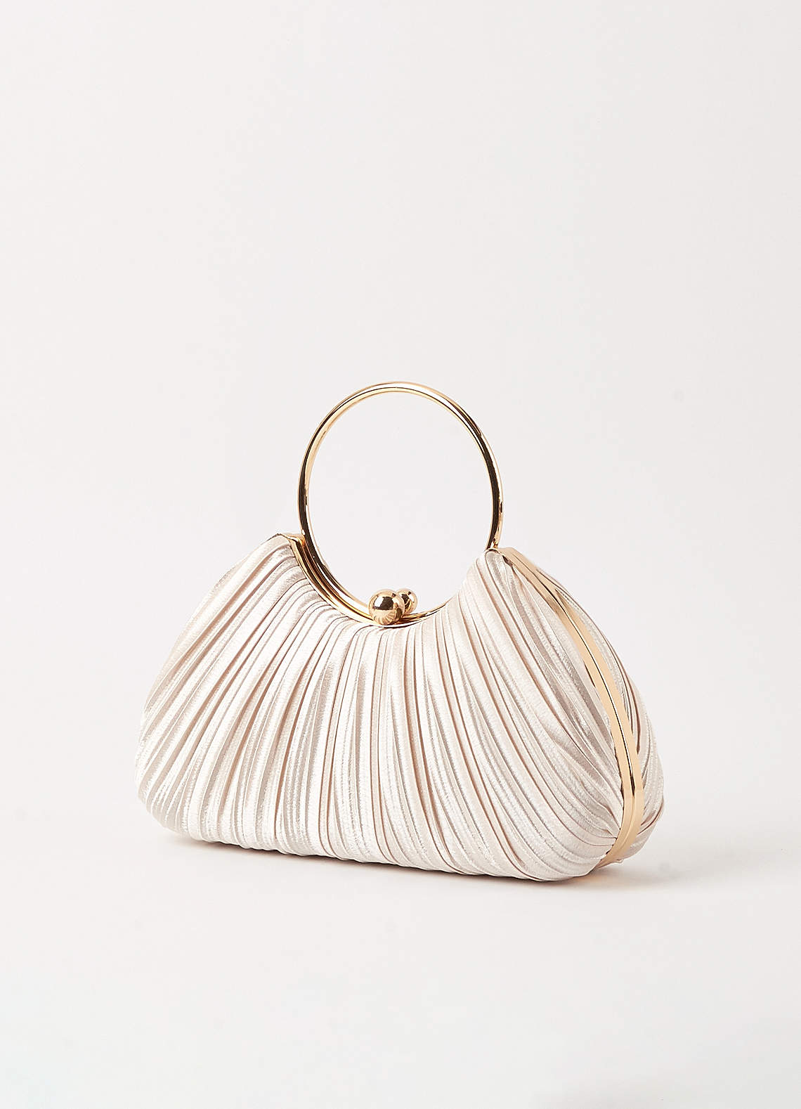 front Satin Pleated Handbag