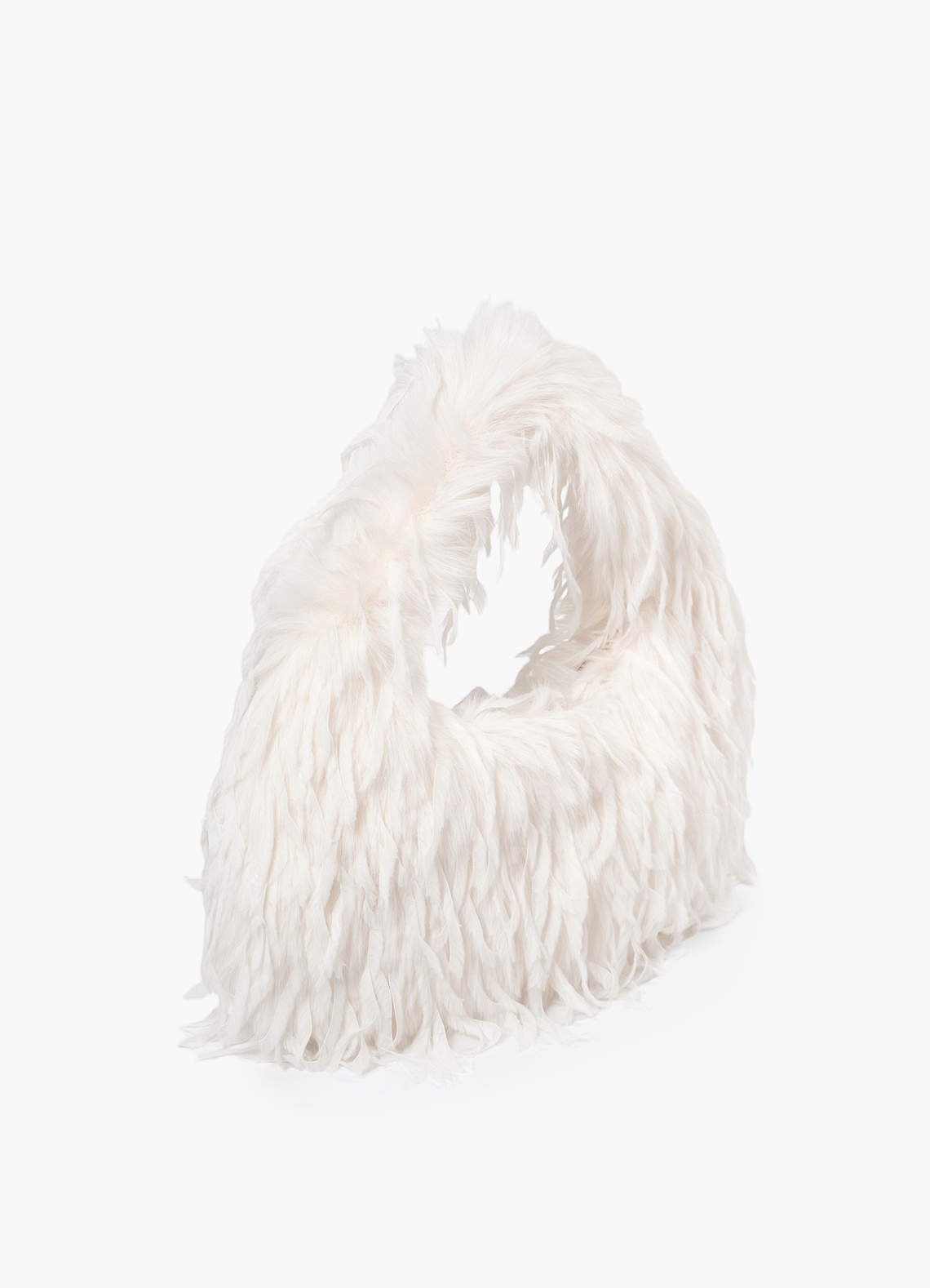 front Faux Feather Handbag