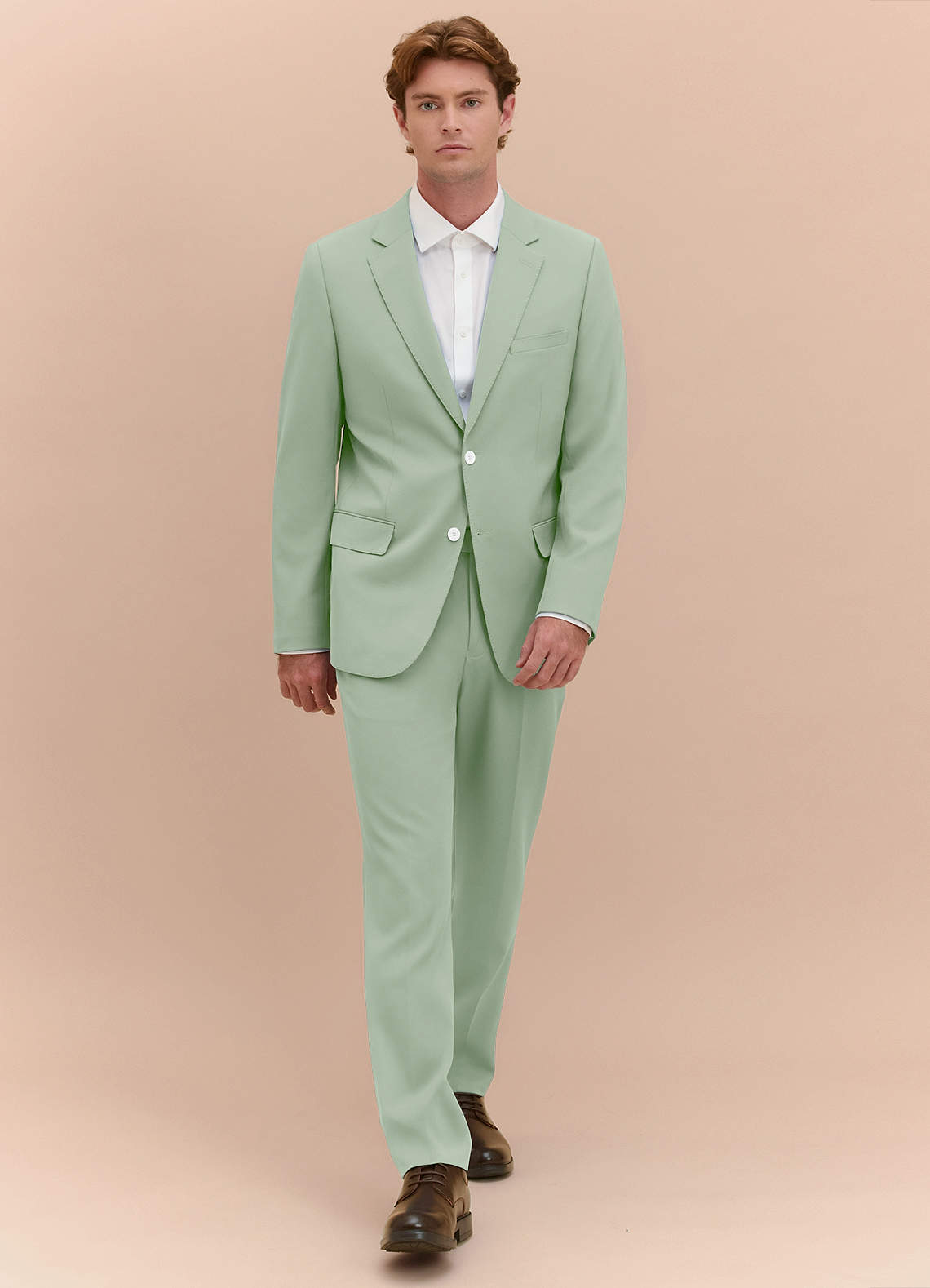front James Dusty Sage Structured Stretch Suit