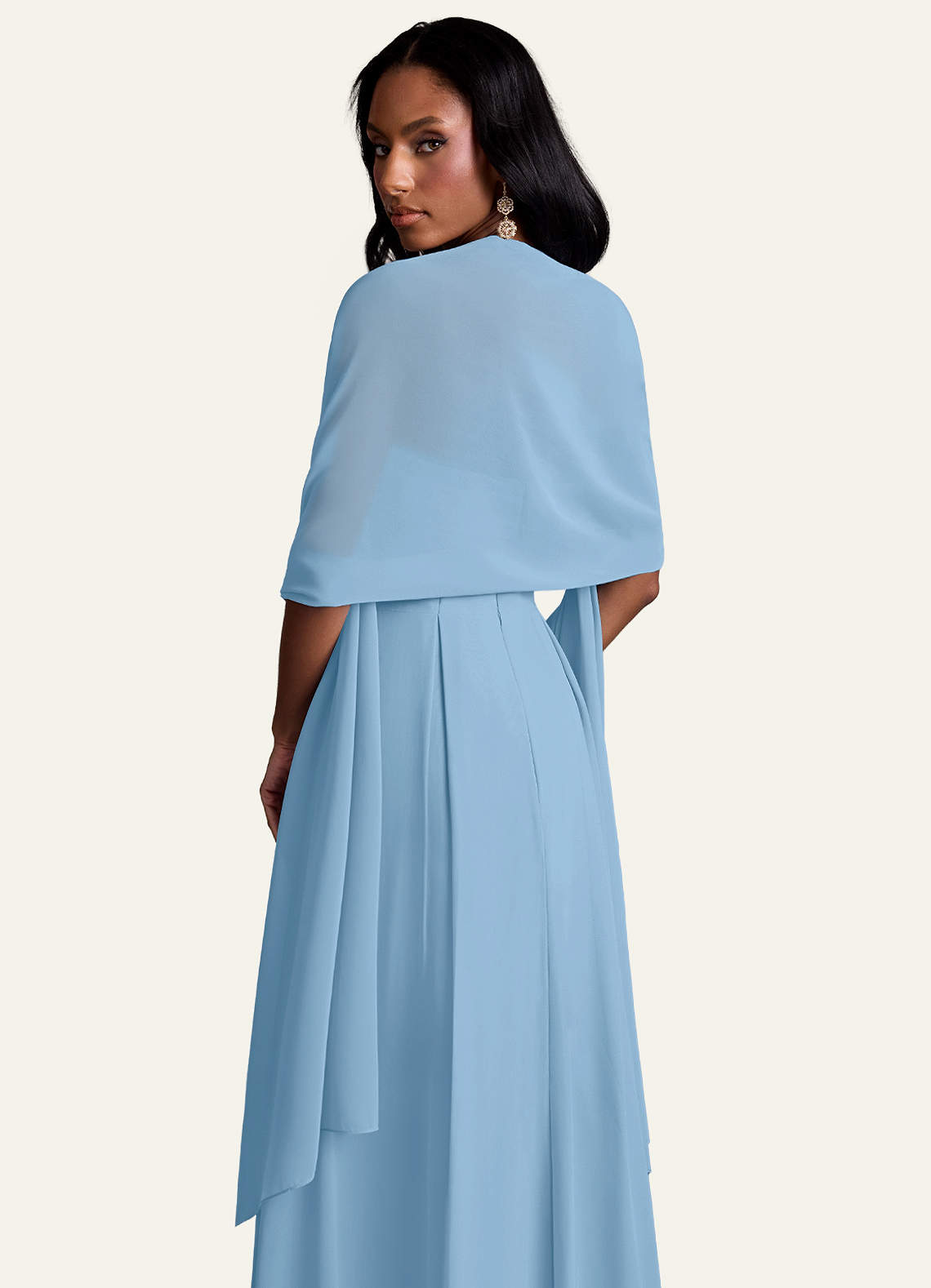 front Azazie Matching Color Chiffon Shawl