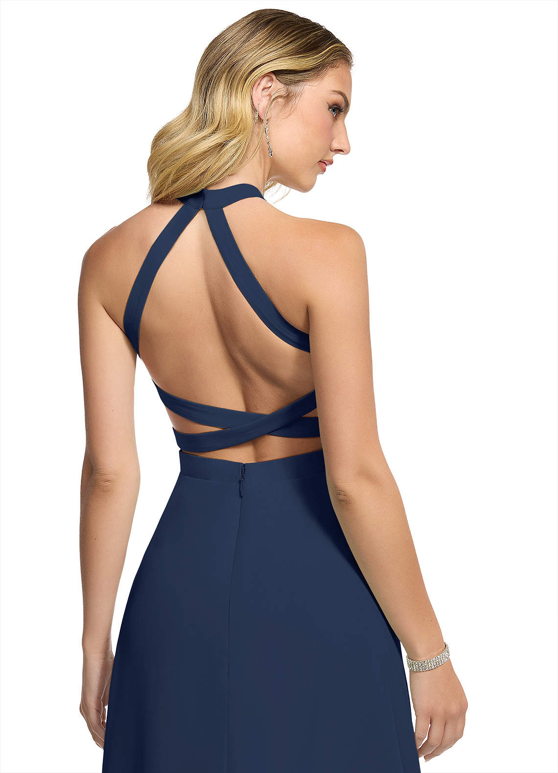 Azazie Clarice Dark Navy Chiffon Bridesmaid Dresses | Azazie