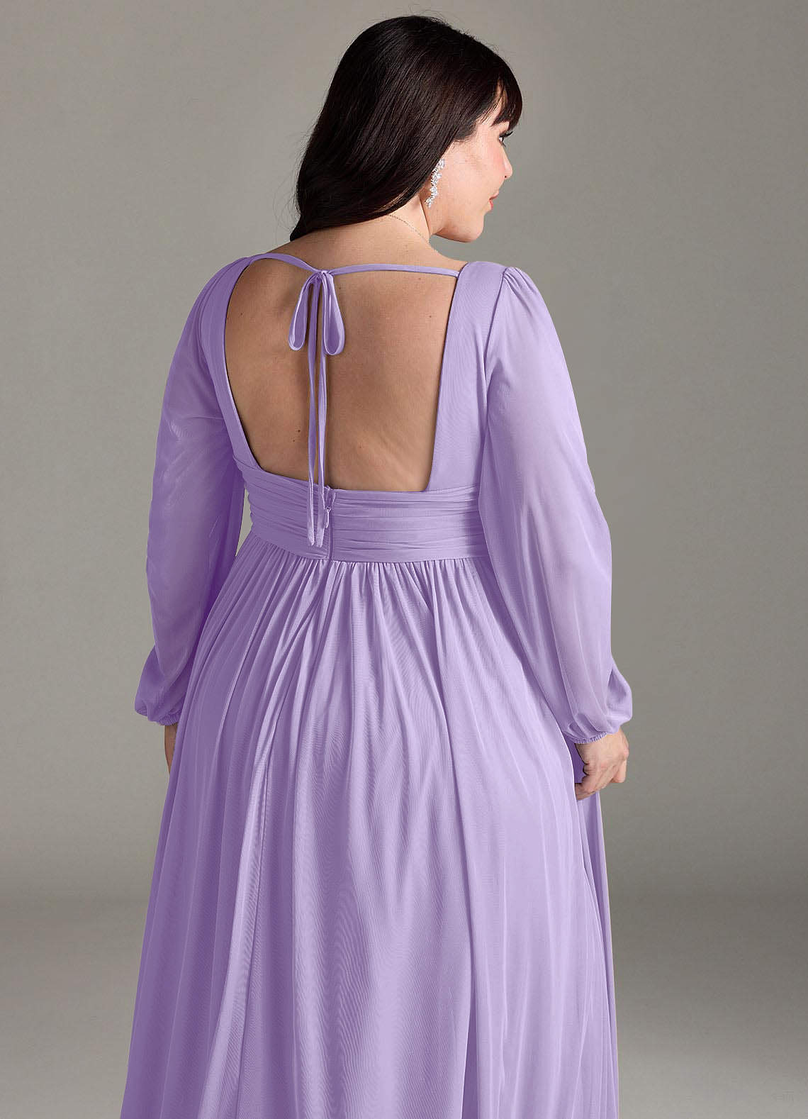 purple bridesmaid dresses with sleeves Royal Purple Satin Bridesmaid Dress Long Sleeve Evening Dress Long Dress V-Neck Dresses For Women Wedding Guest Custom Flowing Maxi Dress