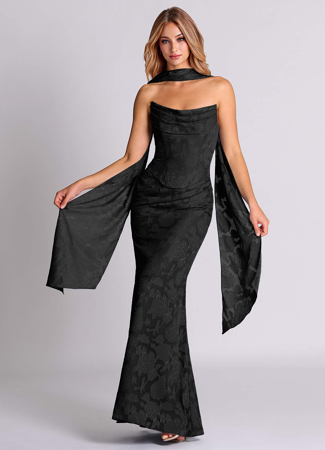 Azazie Sorrel Black Floral Burnout Bridesmaid Dresses | Azazie Azazie Sorrel Black Floral Burnout Bridesmaid Dresses | Azazie