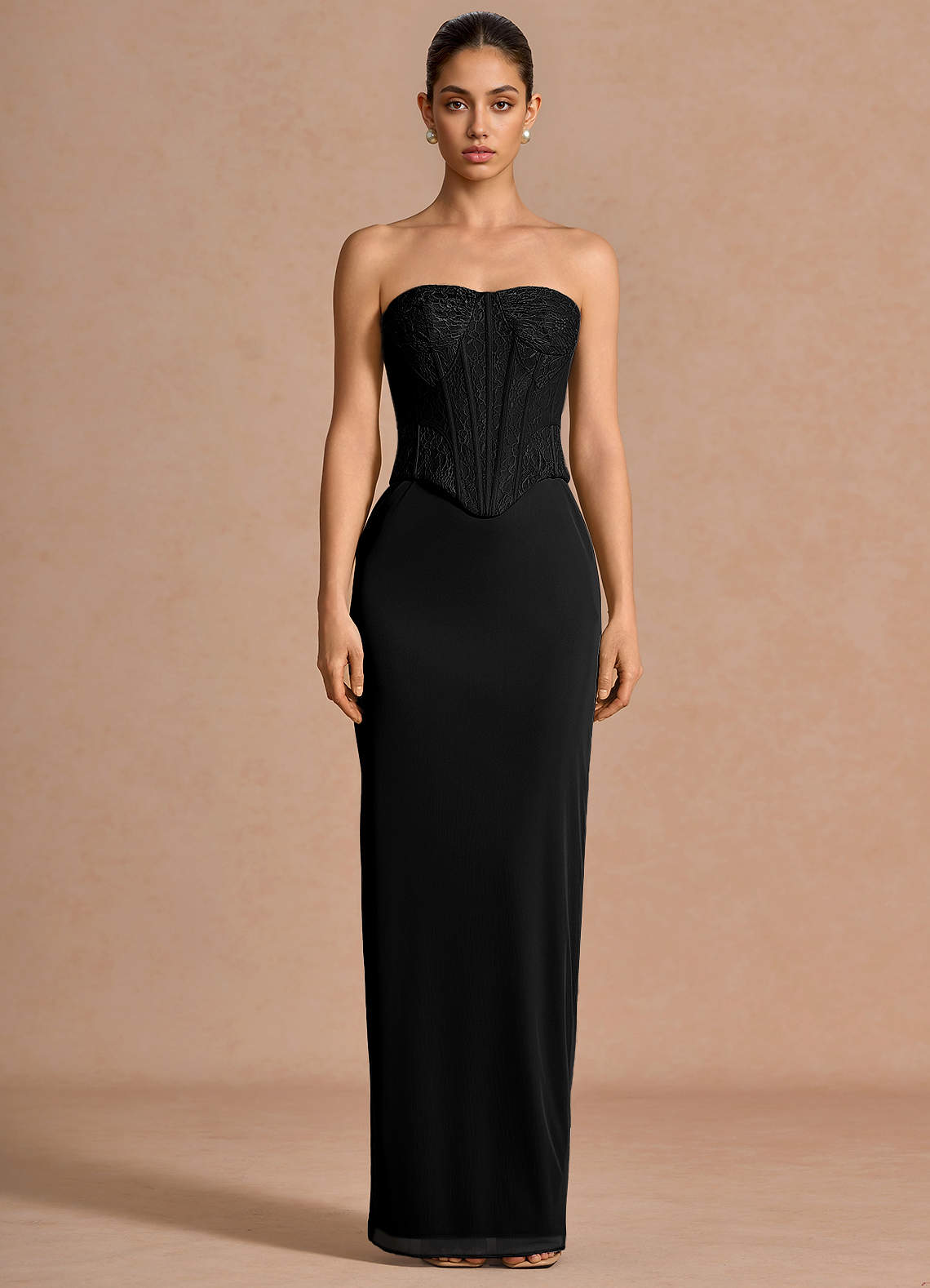 black two piece bridesmaid dress Hesper Set Style:Sets