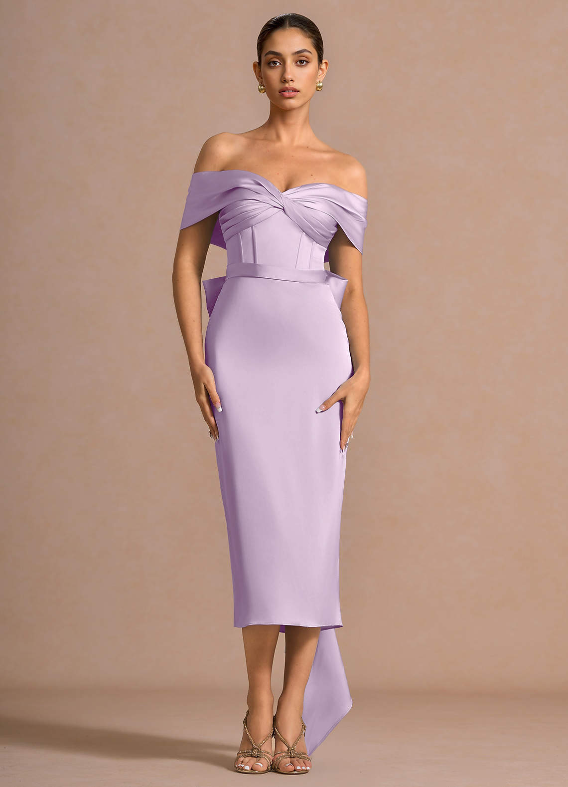 lilac bridesmaid dresses midi Pale Lilac Multiway Bridesmaid Dress
