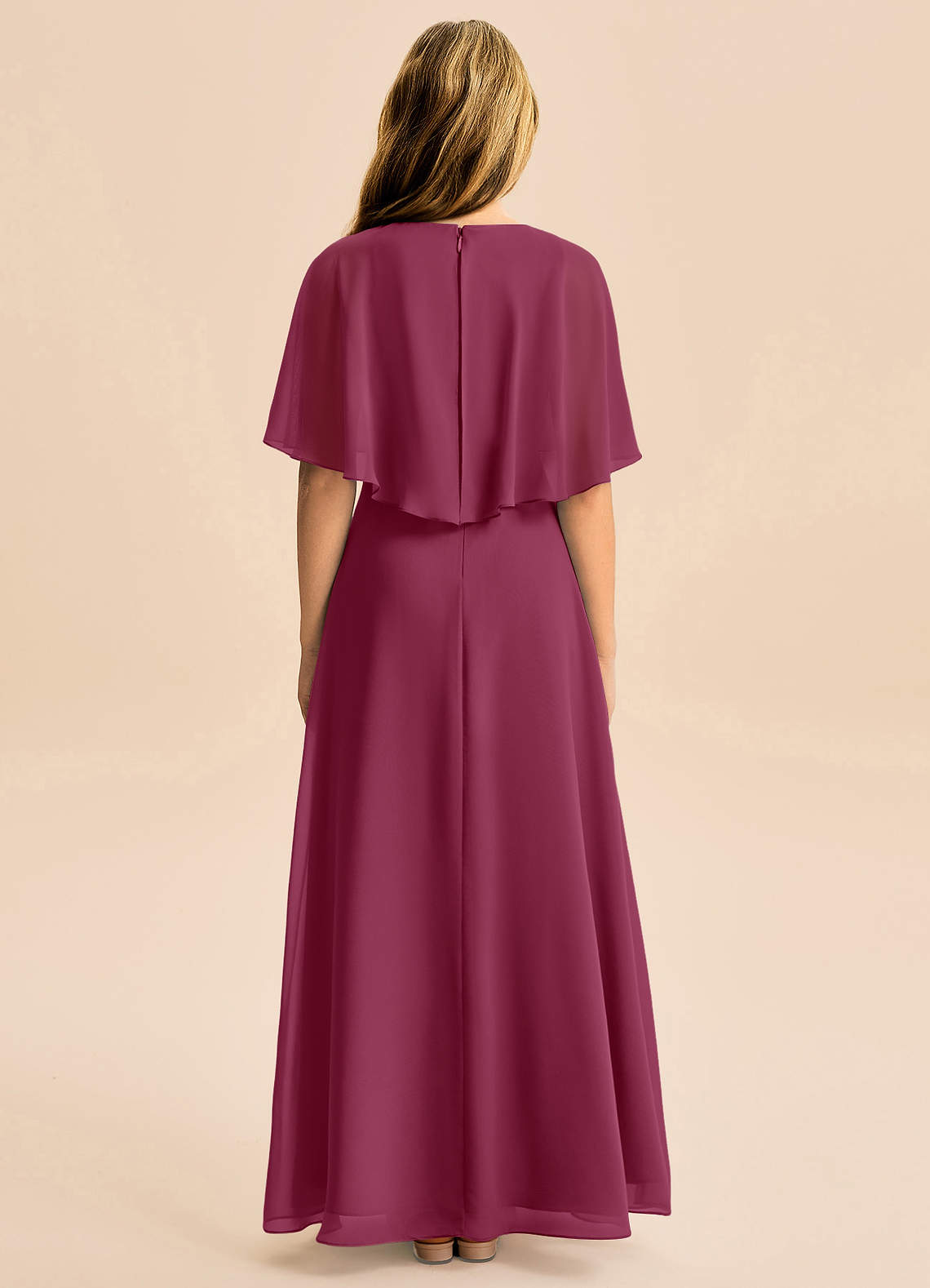 Azazie A-Line/Princess Scoop Neck Floor-Length Chiffon Junior Bridesmaid Dresses