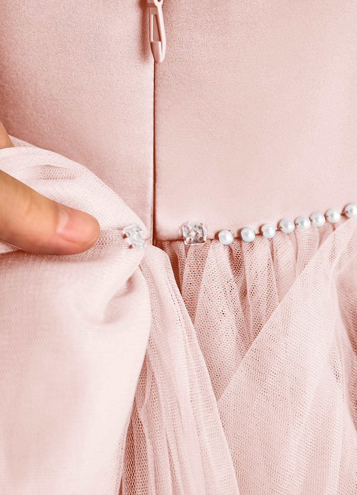 Azazie Tinie Flower Girl Dresses Blushing Pink Ball-Gown Bow Tulle Dress image7