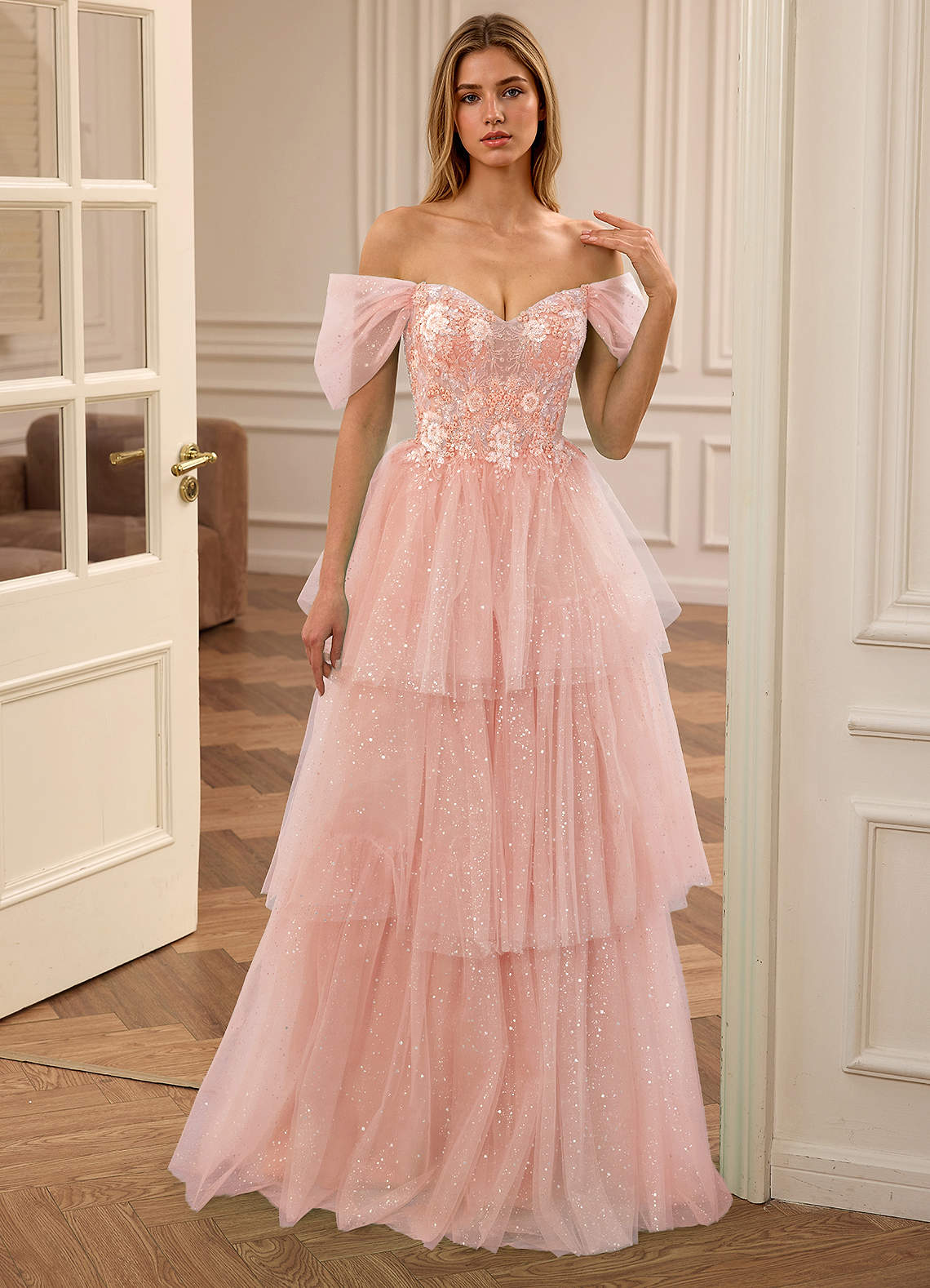 pink off shoulder lace dress Light Pink Lace Off Shoulder Long Prom Dress, Pink Evening Dress US 8 / Custom Color