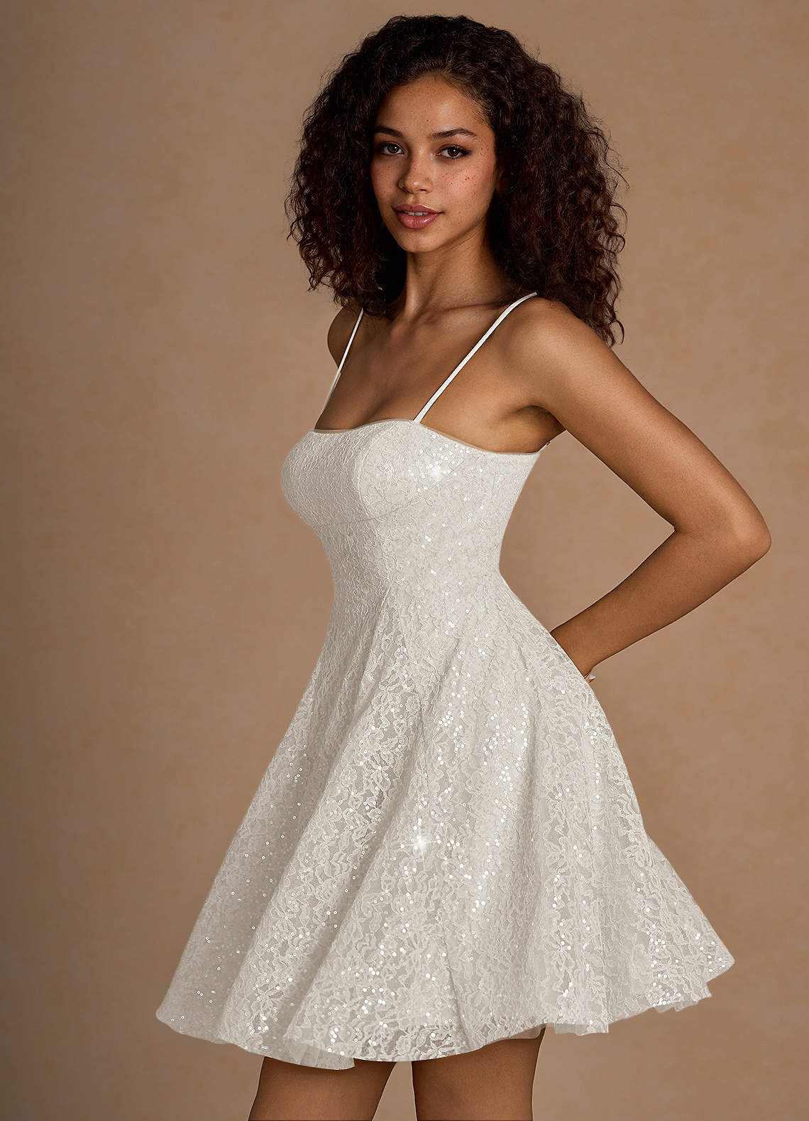 Xenia White Sequin Mini Dress image4