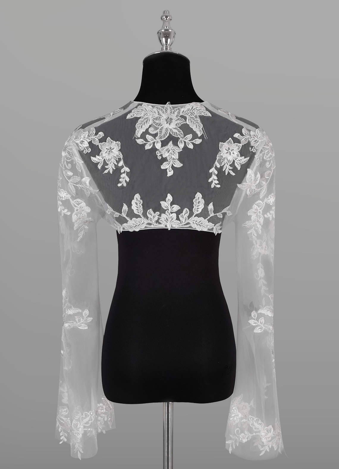 front Azazie Haggith Bolero De Tul Con Encaje