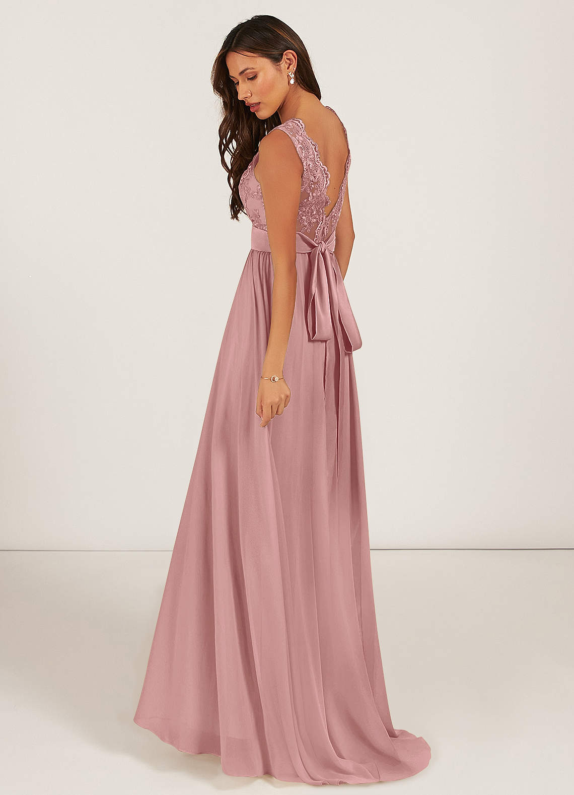 Azazie Gertrude Dusty Rose Chiffon Bridesmaid Dresses | Azazie