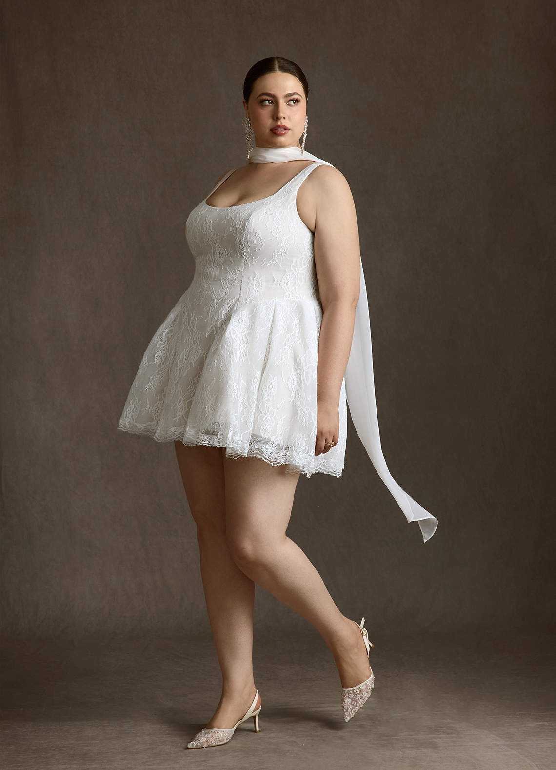 Azazie Dawn Wedding Dresses Diamond White A-Line Lace Dress image2