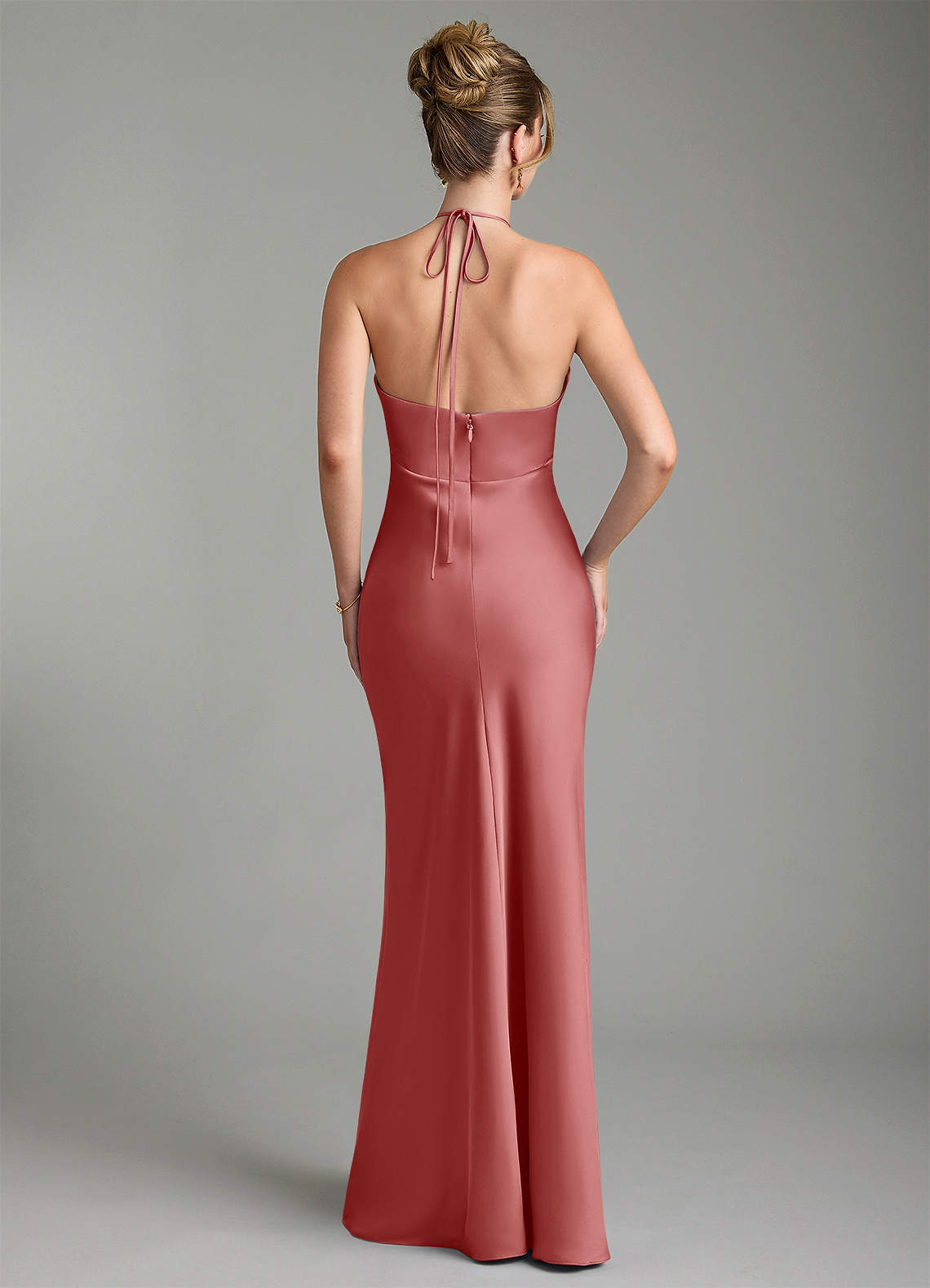 Azazie Camille Antique Rose Stretch Satin Bridesmaid Dresses | Azazie