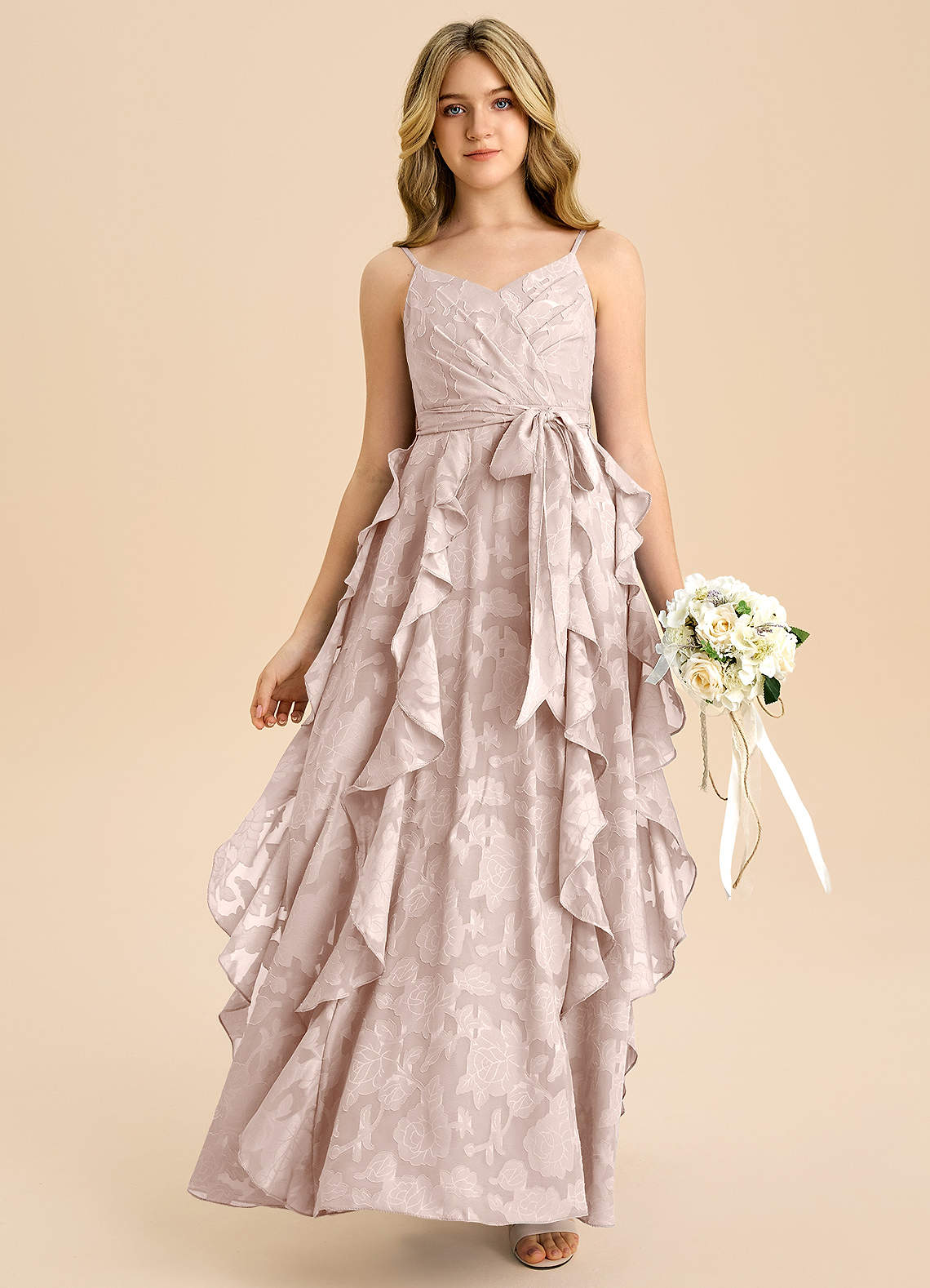 junior bridesmaid floral dresses Azazie Peyton The Evangeline is a size-X-Large sparkle prom dresses Sparkly SIZE:34