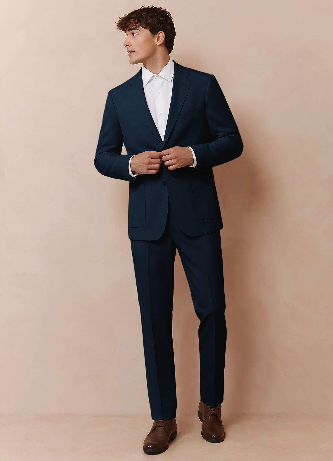 front Owen Blu Navy Giacca da completo leggera e sartoriale
