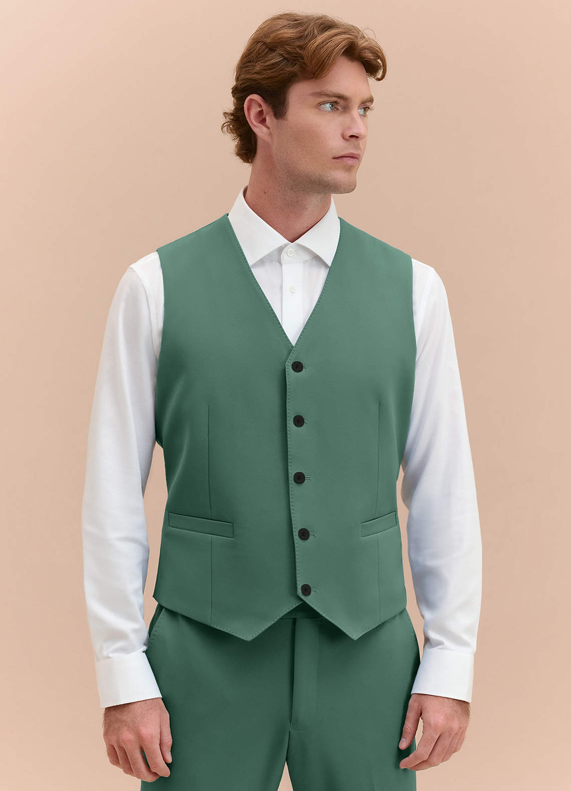 James Eucalyptus Structured Stretch Suit Vest | Classic Regular