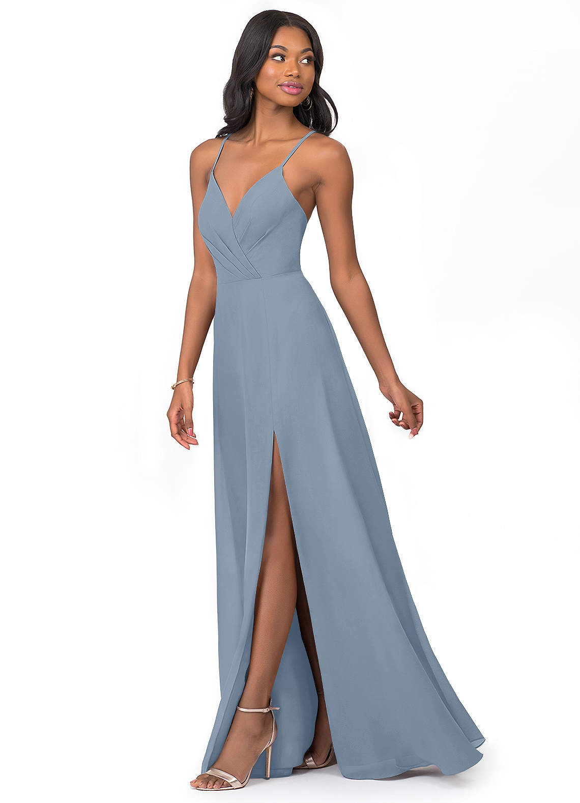 Azazie Everleigh Dusty Blue Bridesmaid Dresses | Azazie