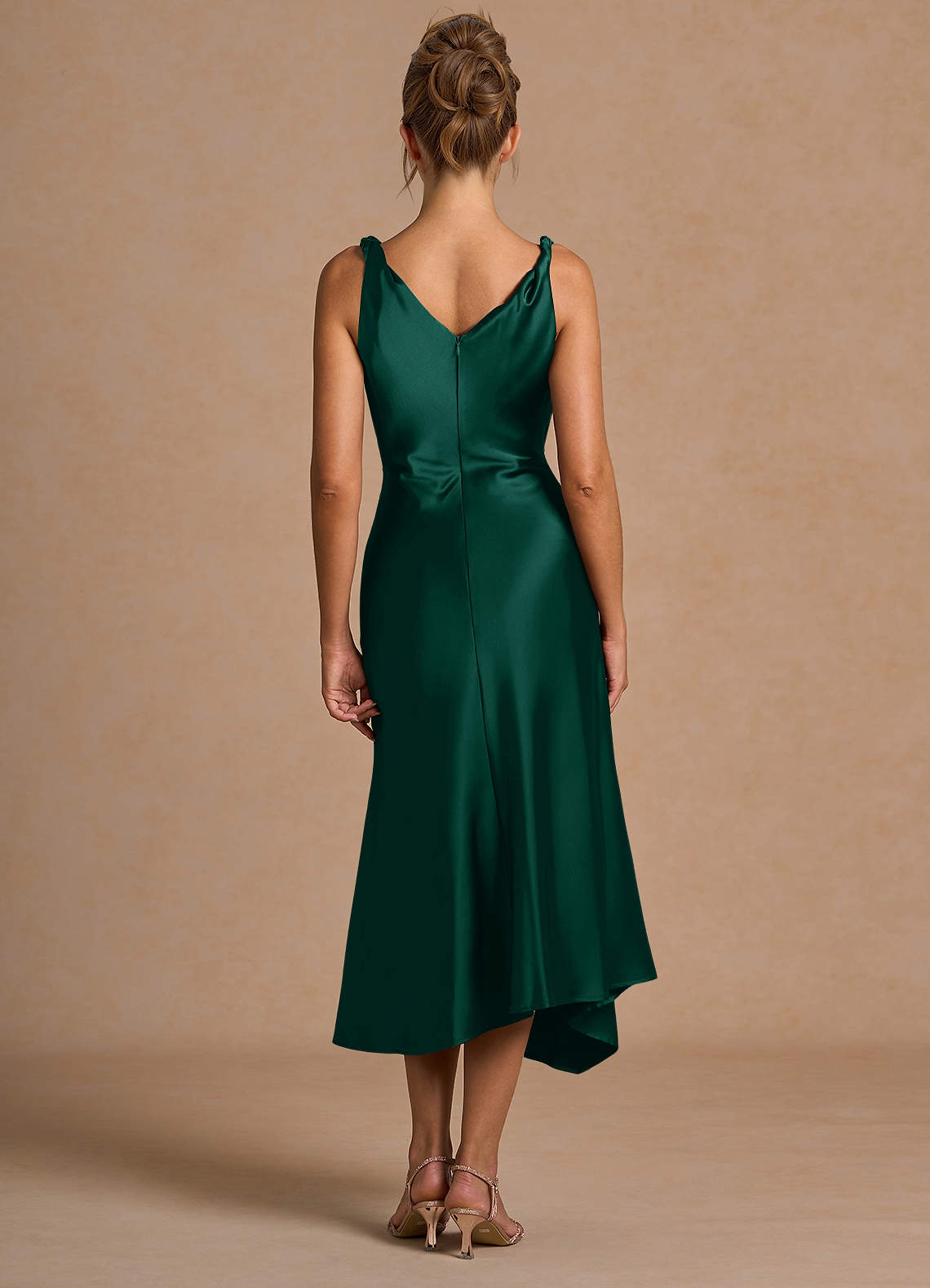 green floral pleated midi dress Greenforst Half Sleeve Solid Maxi Dress For Women & Girls main image 0
