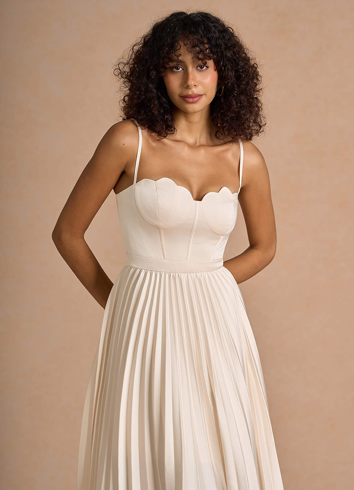 knee length dresses for ladies Petal and Pup Women's Amelie Bow Front One Shoulder Midi Dress