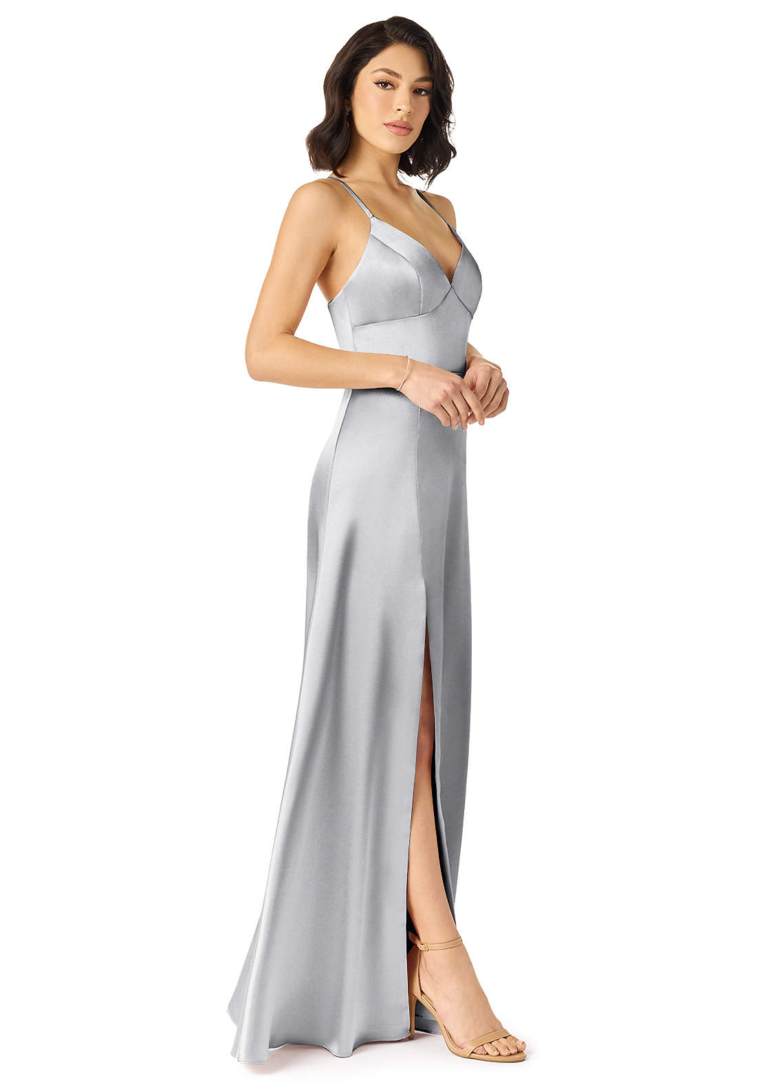 Silver Azazie Meagan Bridesmaid Dresses | Azazie