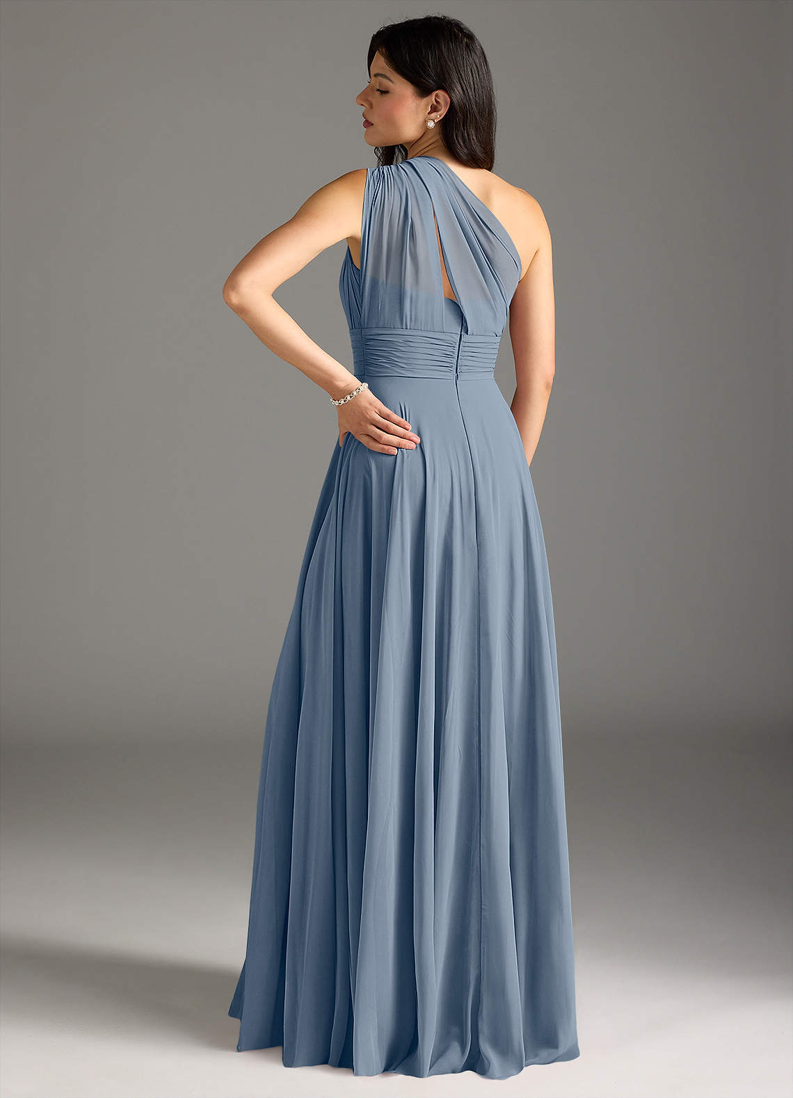 Azazie Charlize Bridesmaid Dresses Twilight A-Line One Shoulder Chiffon Dress image1