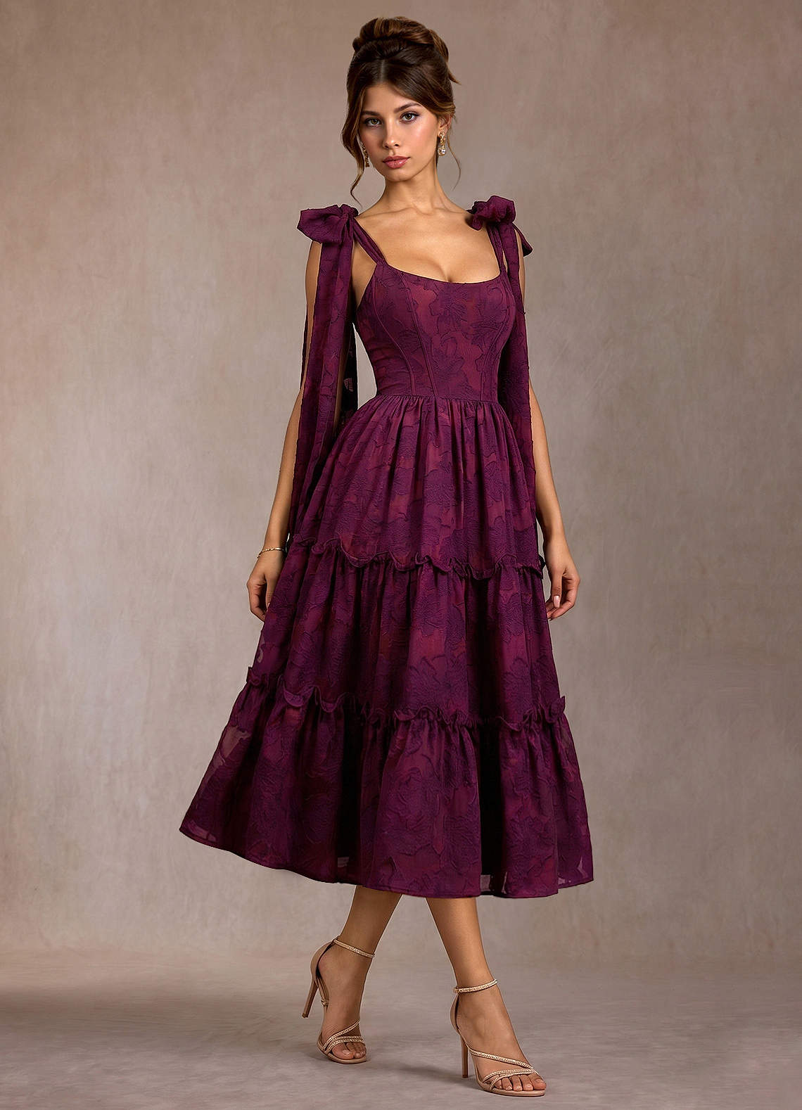 Vilma Plum Orchid Midi Dress