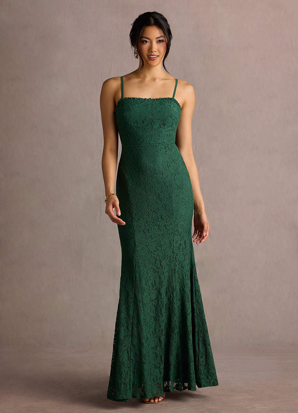green emerald velvet dress Emerald Green Habutai Silk One-Shoulder Maxi Dress L / Green main image 0